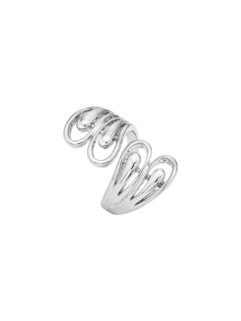 Anel Regulavel Folheado a Ouro 18k e Prata Duo Gota Detalhada