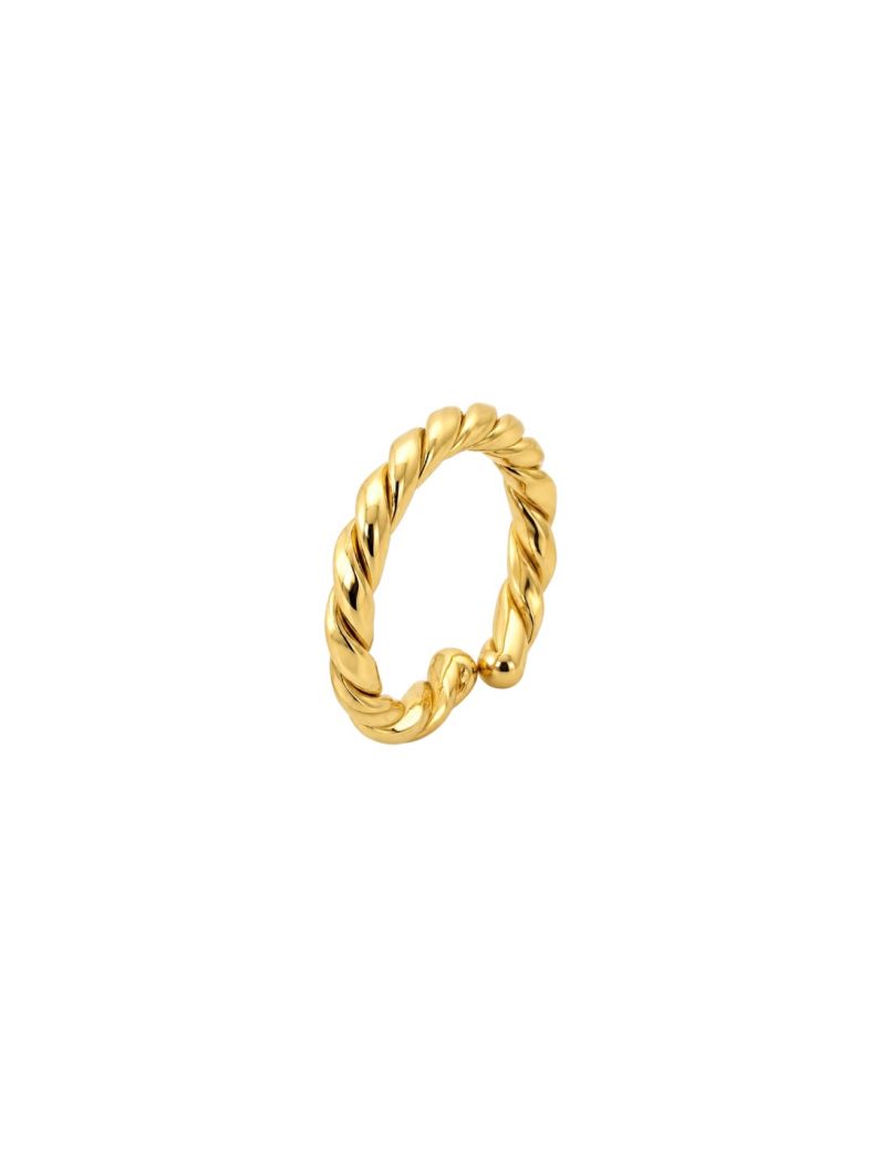 Anel Regulável Folheado a Ouro 18k Torcido