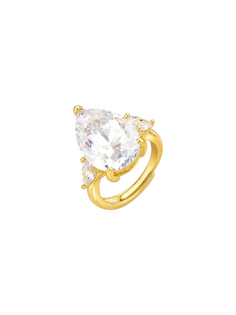 Anel Semi Joia Design Gota de Cristal