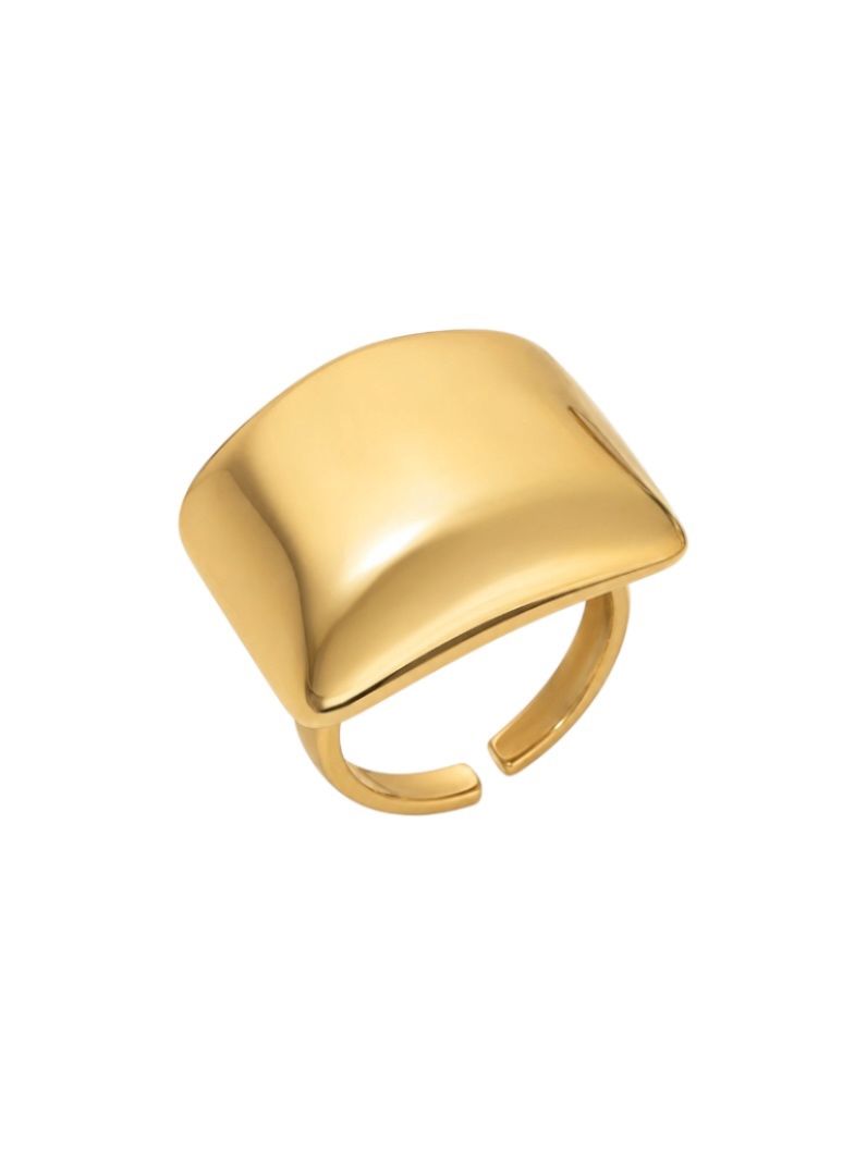 Anel Semi Joia Design Quadrado Liso
