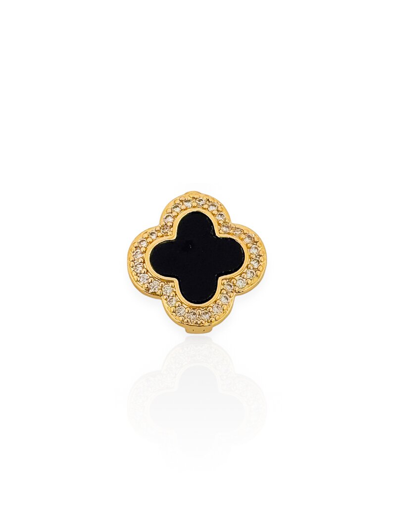 Charm Folheado a Ouro 18k e Prata 925 Inspiração Virginia com Zircônia e Resina