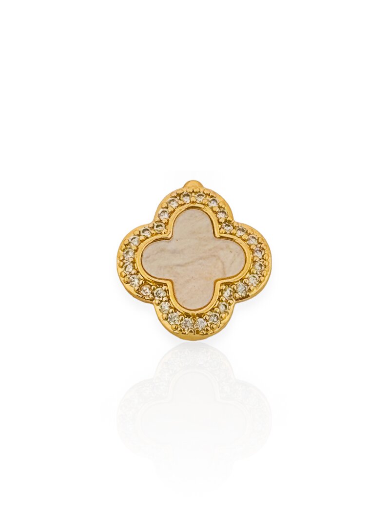 Charm Folheado a Ouro 18k e Prata 925 Inspiração Virginia com Zircônia e Resina
