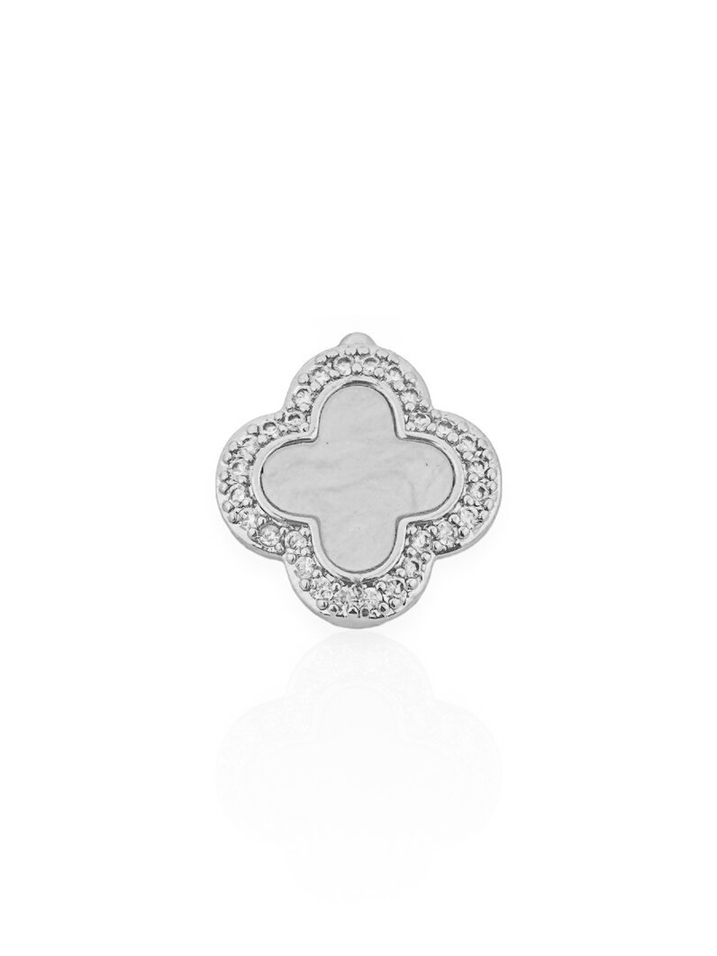 Charm Folheado a Ouro 18k e Prata 925 Inspiração Virginia com Zircônia e Resina