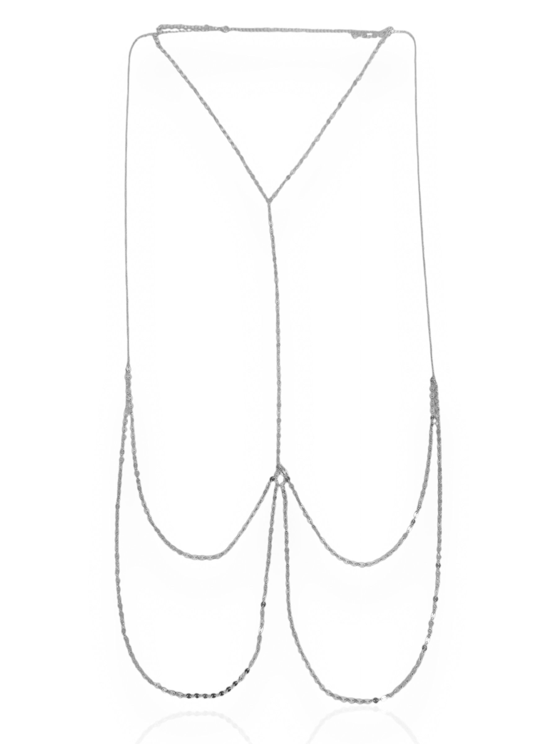 Body Chain Folheado a Ouro 18k e Prata 925 Corrente Segmentada