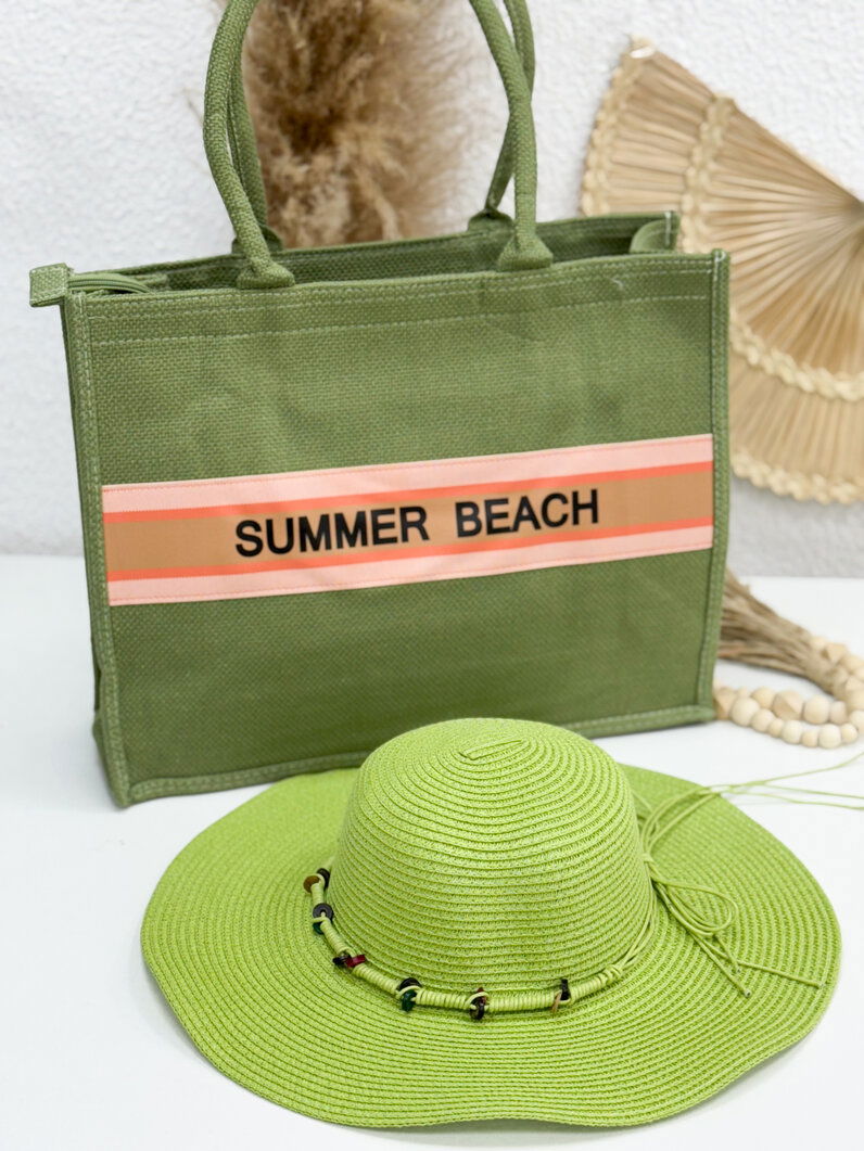 Bolsa Sacola 'Summer Beach' - Verde