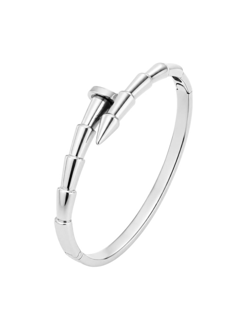 Bracelete Aço Inoxidavel Folheado a Ouro 18k e Prata Design Prego