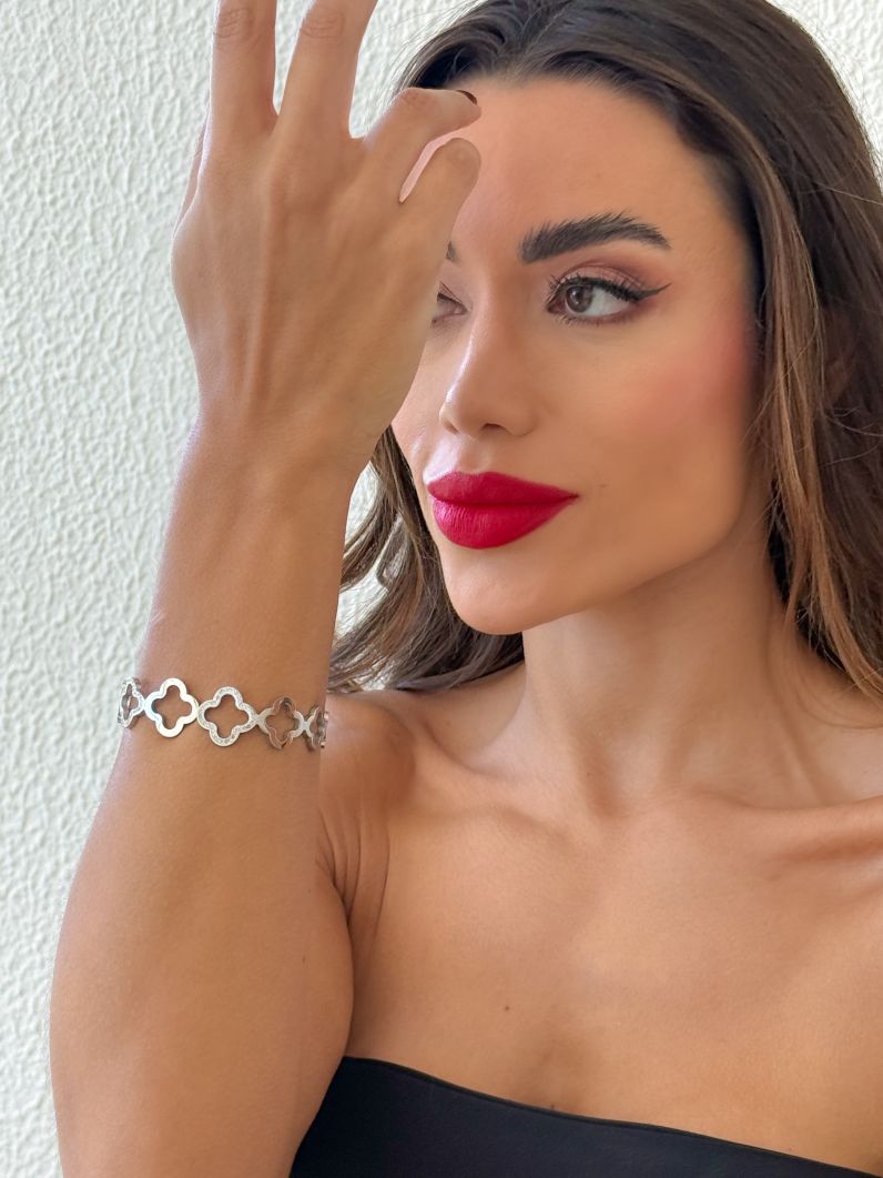Bracelete Aço Inoxidável Folheado a Ouro 18k e Prata Inspiração Vg.