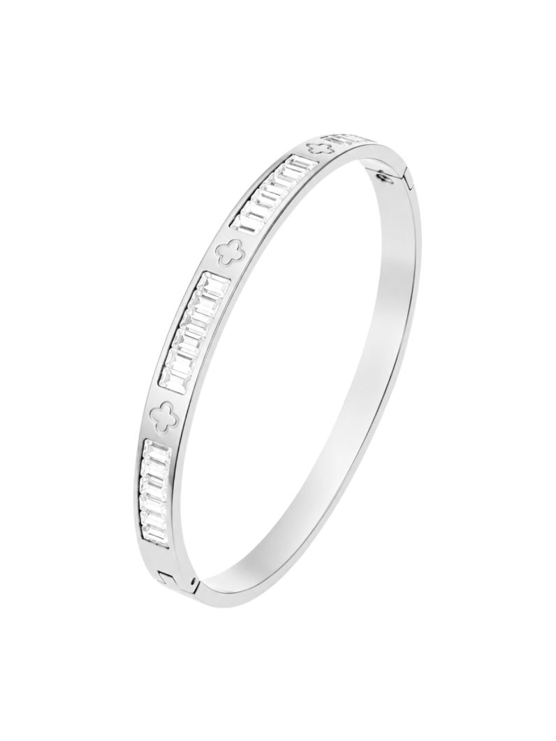 Bracelete Aço Inoxidavel Folheado a Ouro 18k e Prata Navetes