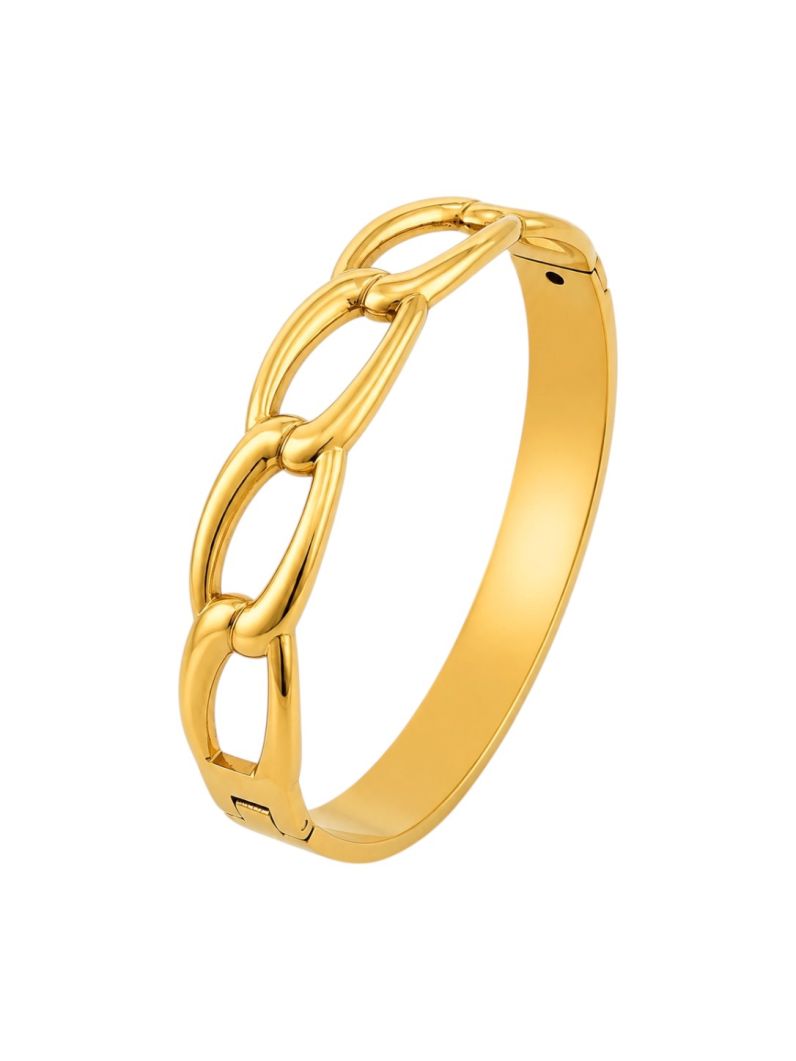 Bracelete Aço Inoxidavel Folheado a Ouro 18k Elos