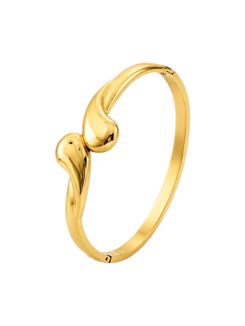 Bracelete Aço Inoxidavel Folheado a Ouro 18k Gota