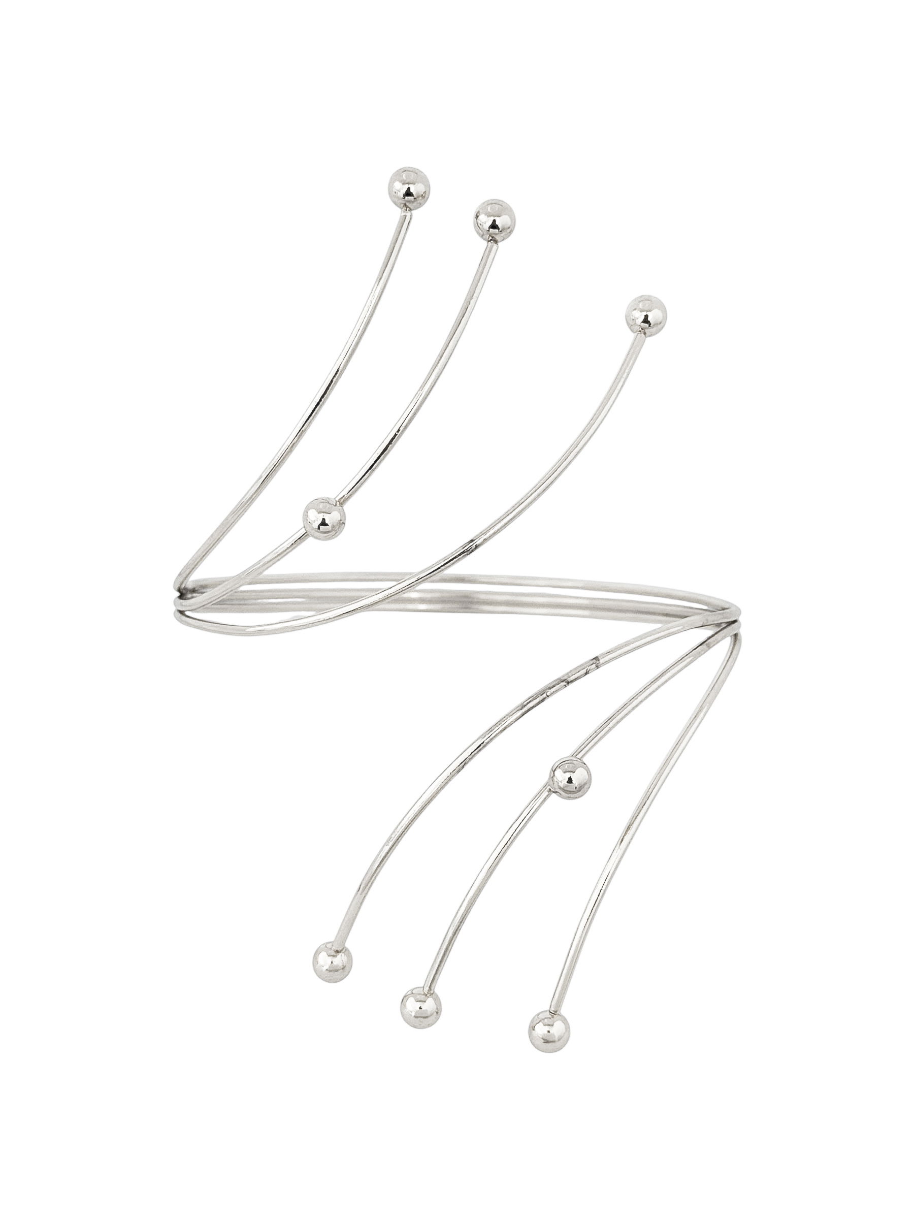 Bracelete Antebraço Folheado a Ouro 18k e Prata Fios Com Esferas