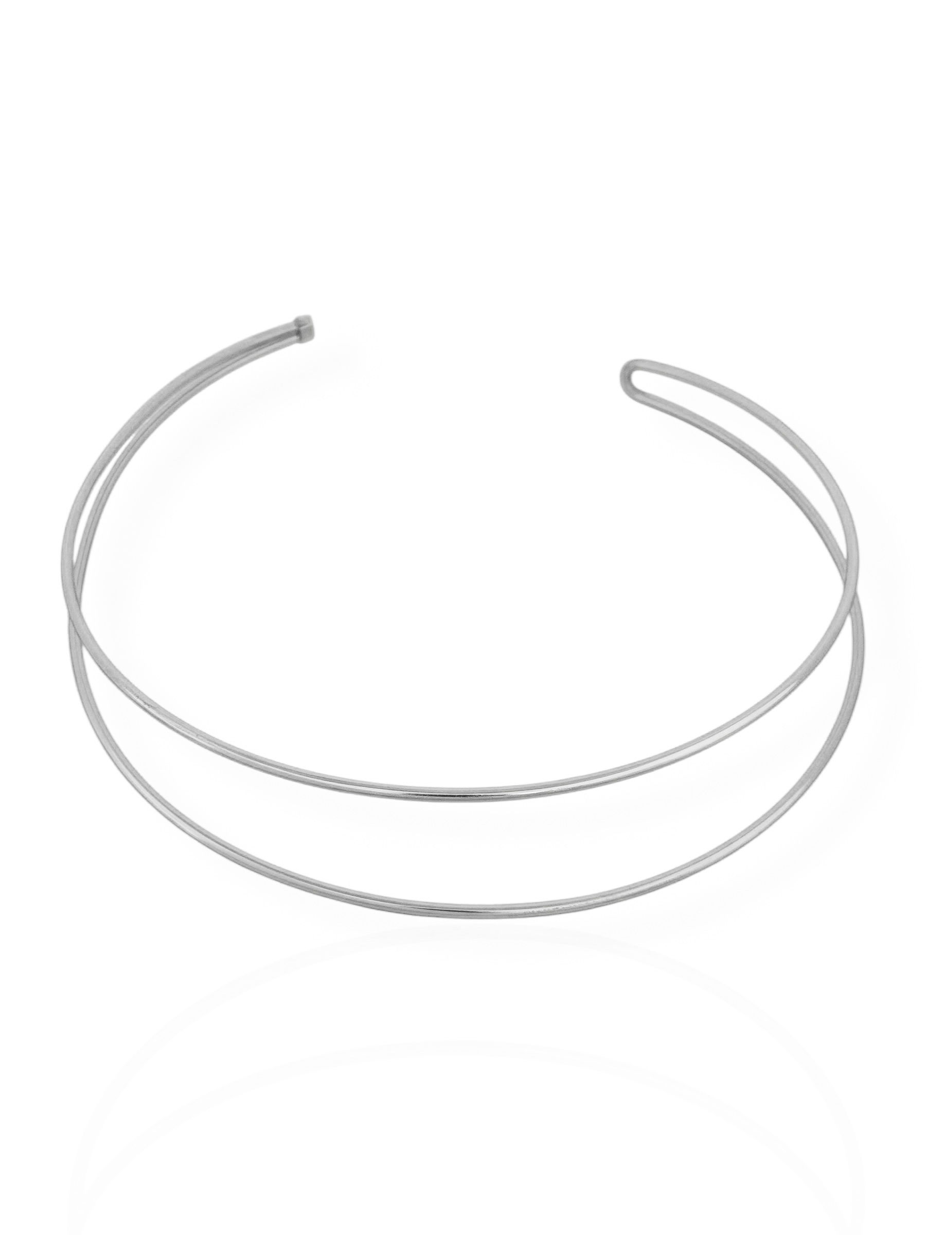 Bracelete Biceps Folheado a Ouro 18k e Prata Vazado Duplo Liso