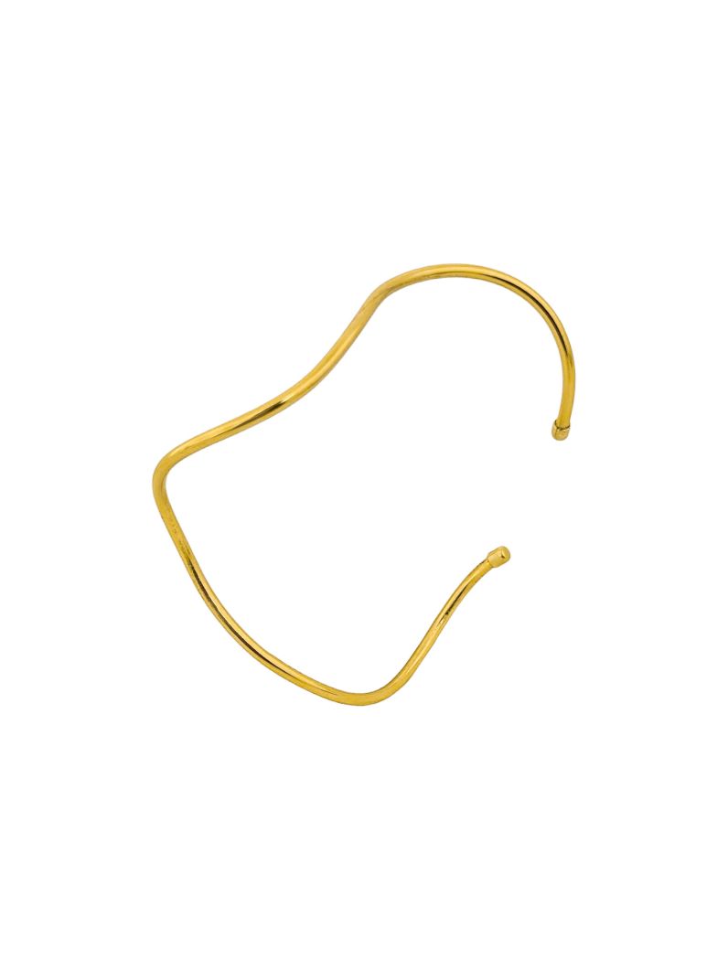 Bracelete Bíceps Folheado a Ouro 18k Aro Ondulado Liso