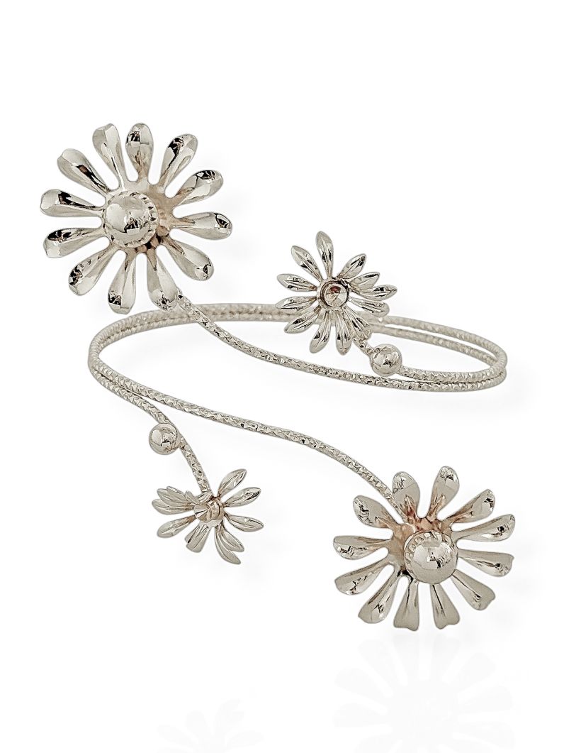 Bracelete Bíceps Folheado a Ouro 18k e Prata Floral