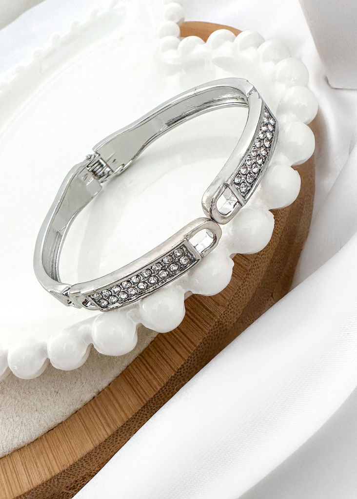 Bracelete com pontas em micro zircônias folheado a ouro 18k e prata 925
