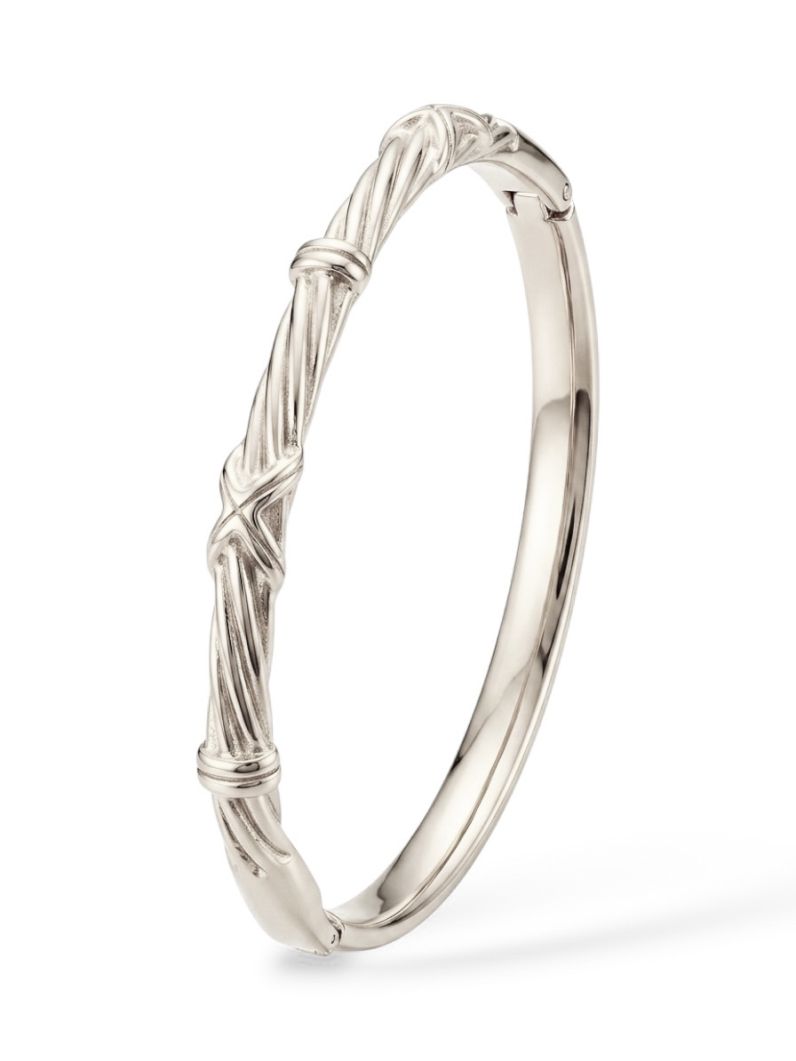 Bracelete de Aço Inoxidável Folheado a Ouro 18k e Prata Design Torcido
