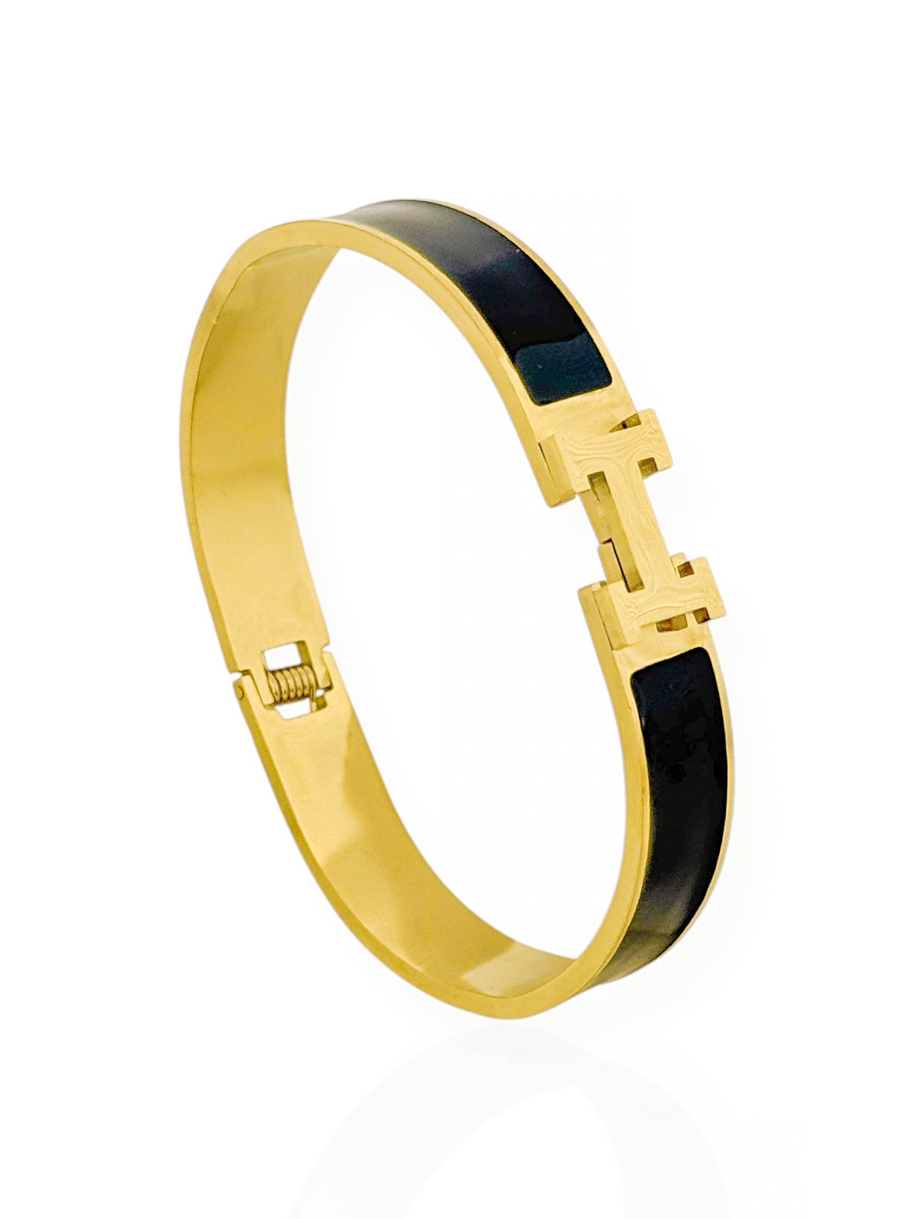 Bracelete de Aço Inoxidavel Folheado a Ouro 18k e Prata Inspiração Grandes Marcas