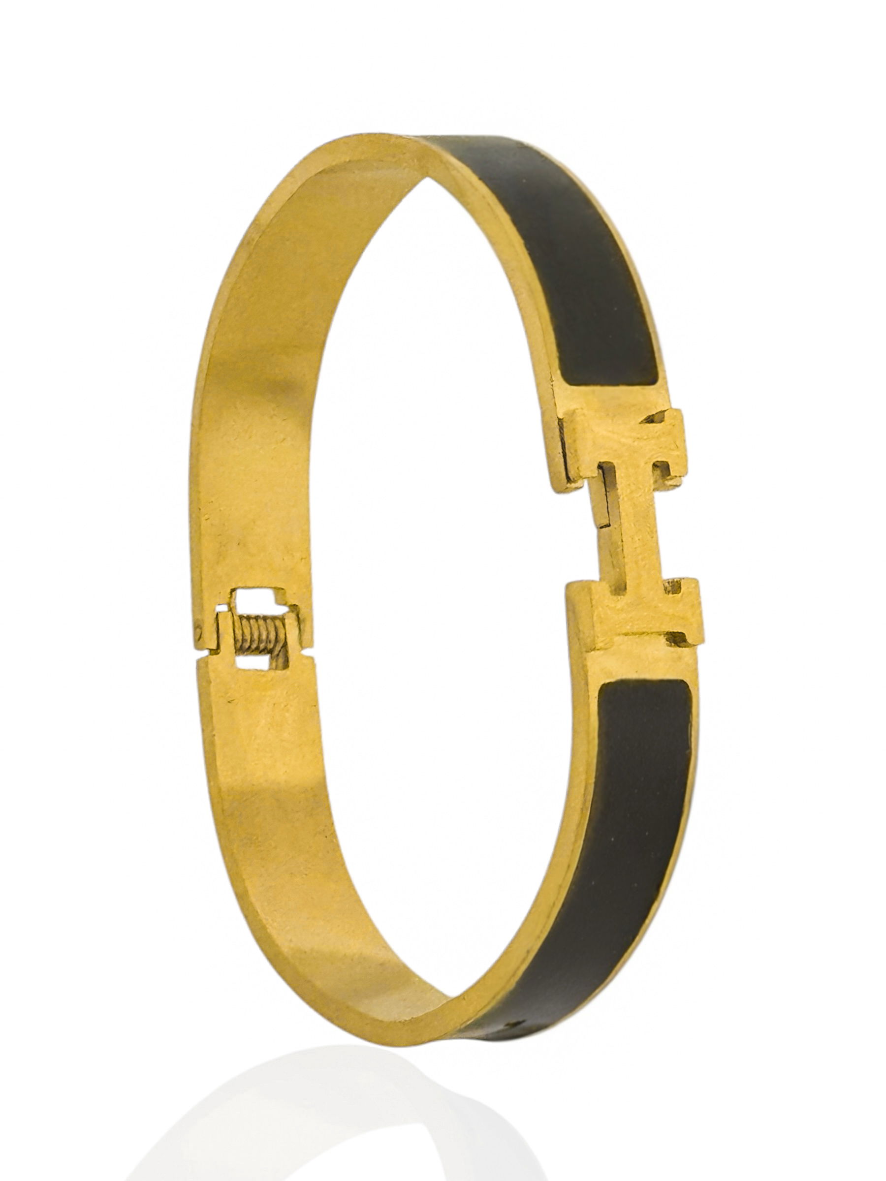 Bracelete de Aço Inoxidavel Folheado a Ouro 18k e Prata Inspiração Grandes Marcas