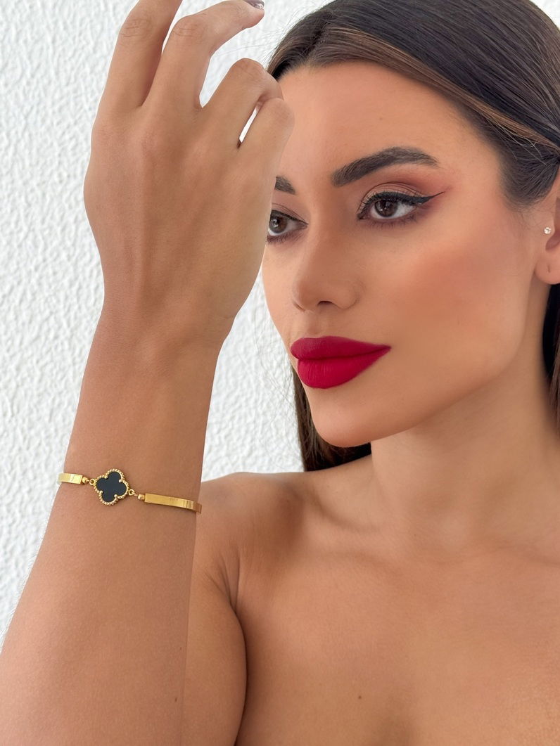 Bracelete de Aço Inoxidavel Folheado a Ouro 18k e Prata Inspiração Vg. Moderno
