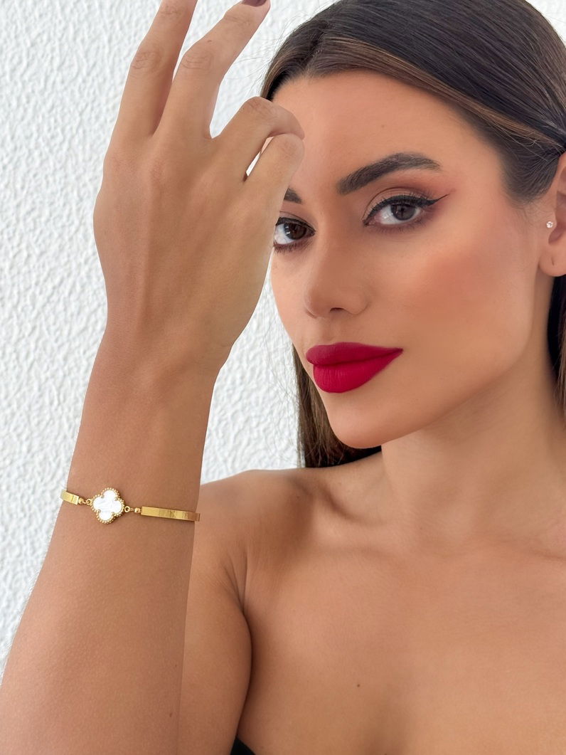 Bracelete de Aço Inoxidavel Folheado a Ouro 18k e Prata Inspiração Vg. Moderno