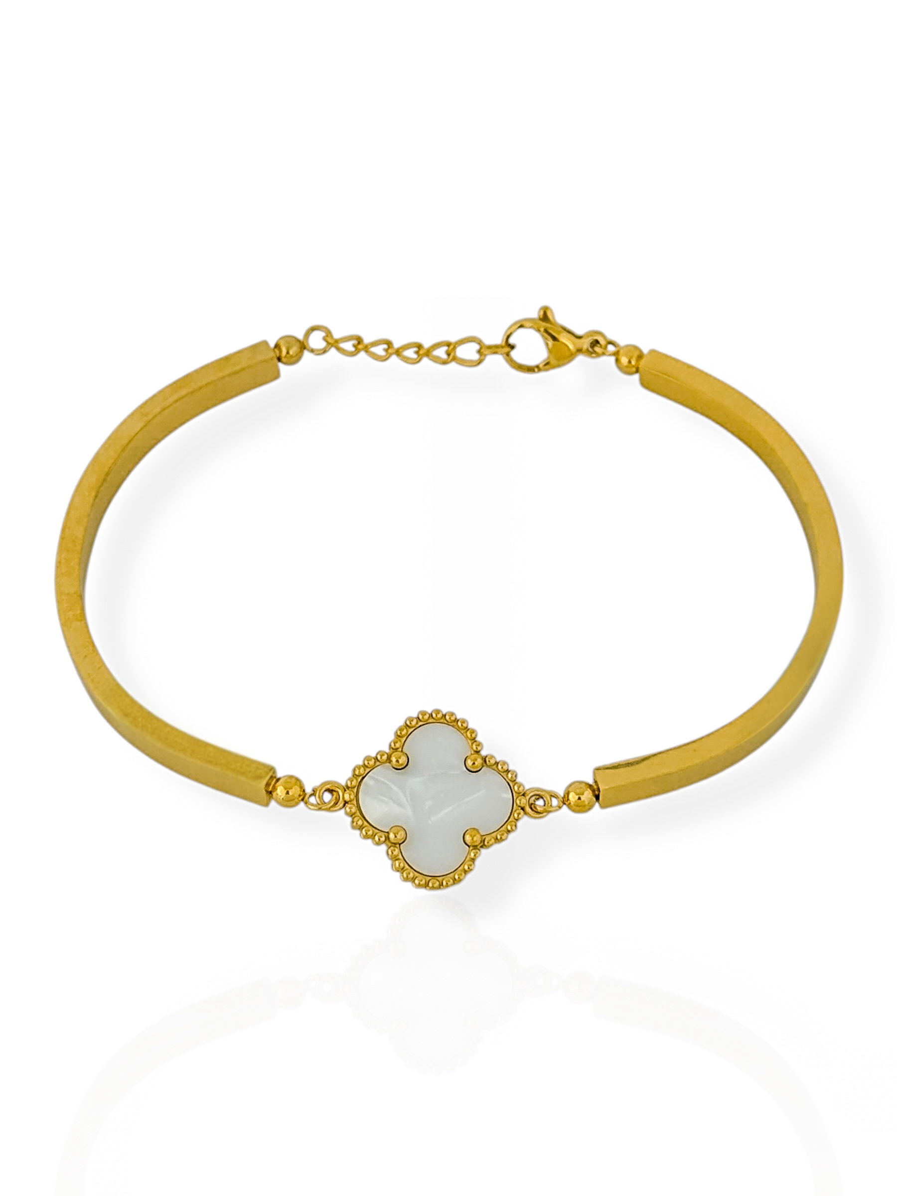 Bracelete de Aço Inoxidavel Folheado a Ouro 18k e Prata Inspiração Vg. Moderno