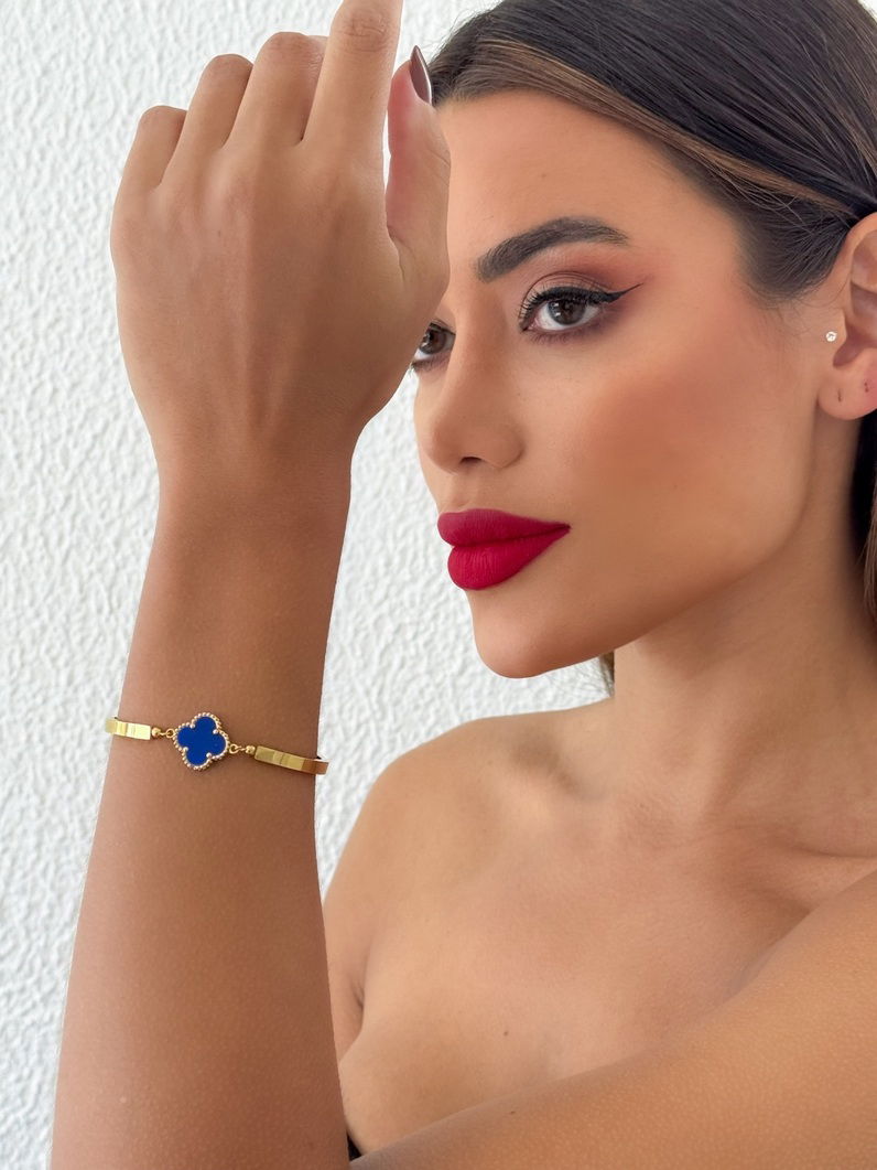 Bracelete de Aço Inoxidavel Folheado a Ouro 18k e Prata Inspiração Vg. Moderno