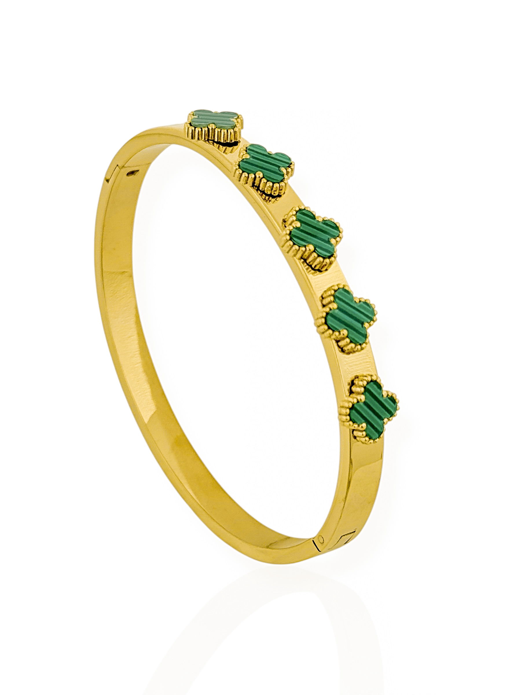 Bracelete de Aço Inoxidavel Folheado a Ouro 18k e Prata Inspiração Vg Resinado