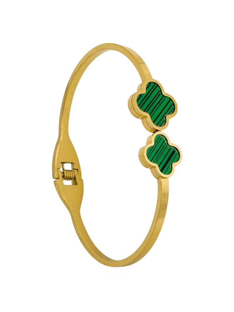 Bracelete De Aço Inoxidavel Ouro 18k Duo Inspiração Vg.