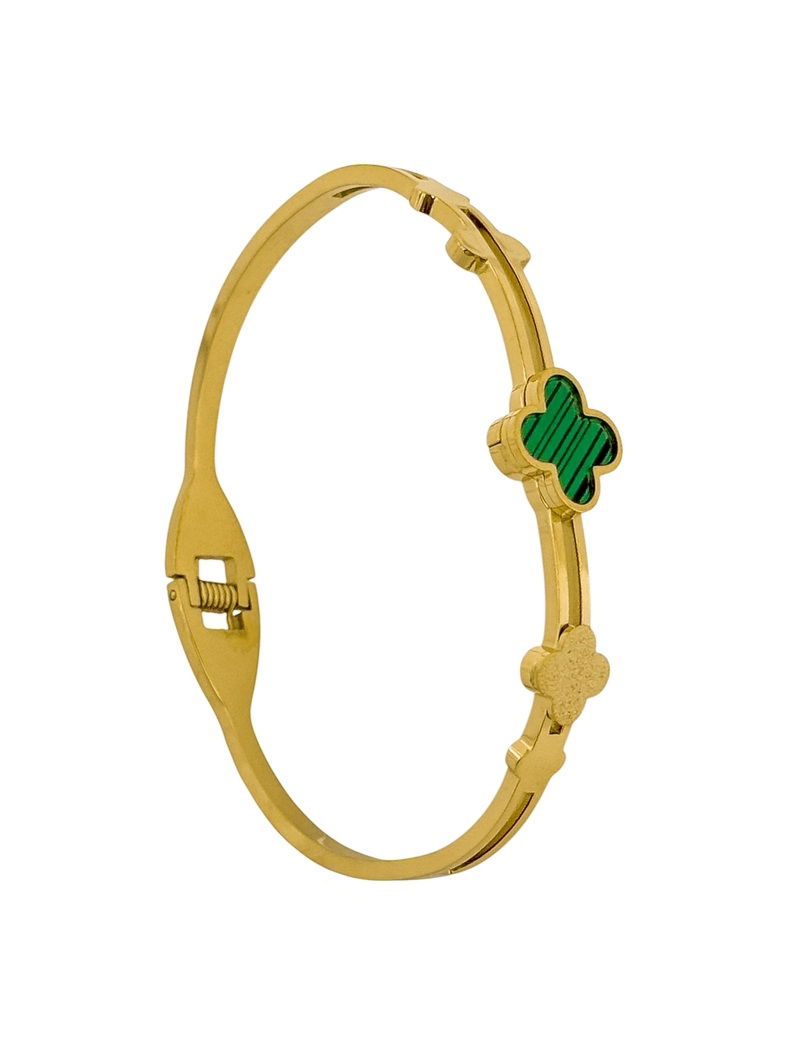 Bracelete Aço Inoxidável Folheado a Ouro 18k Inspiração Vg. Resinado