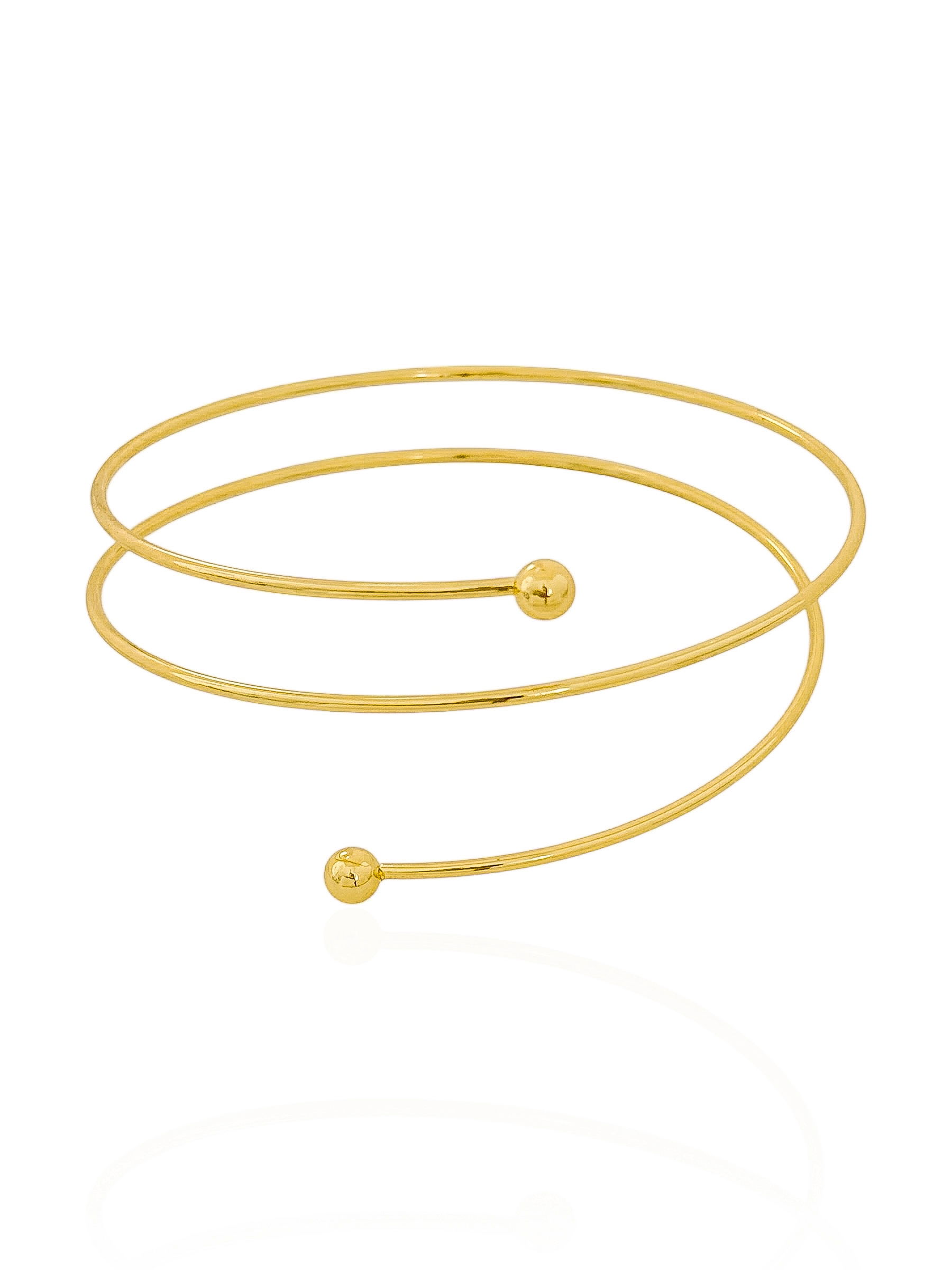 Bracelete de Bíceps Folheado a Ouro 18k e Prata Aro com Esferas