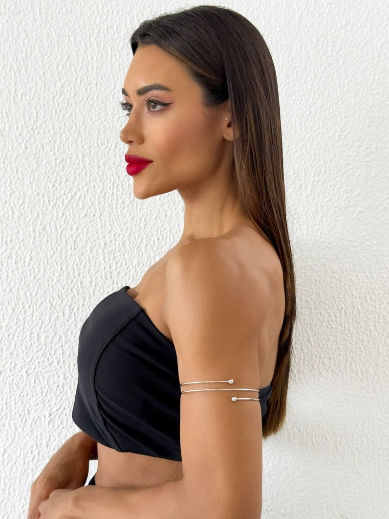 Bracelete de Bíceps Folheado a Ouro 18k e Prata Aro com Esferas