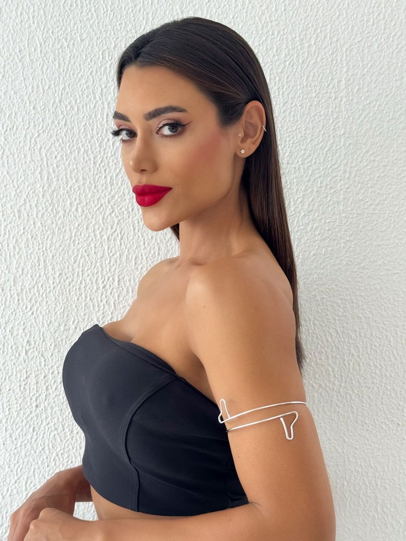 Bracelete de Bíceps Folheado a Ouro 18k e Prata Aro Coração