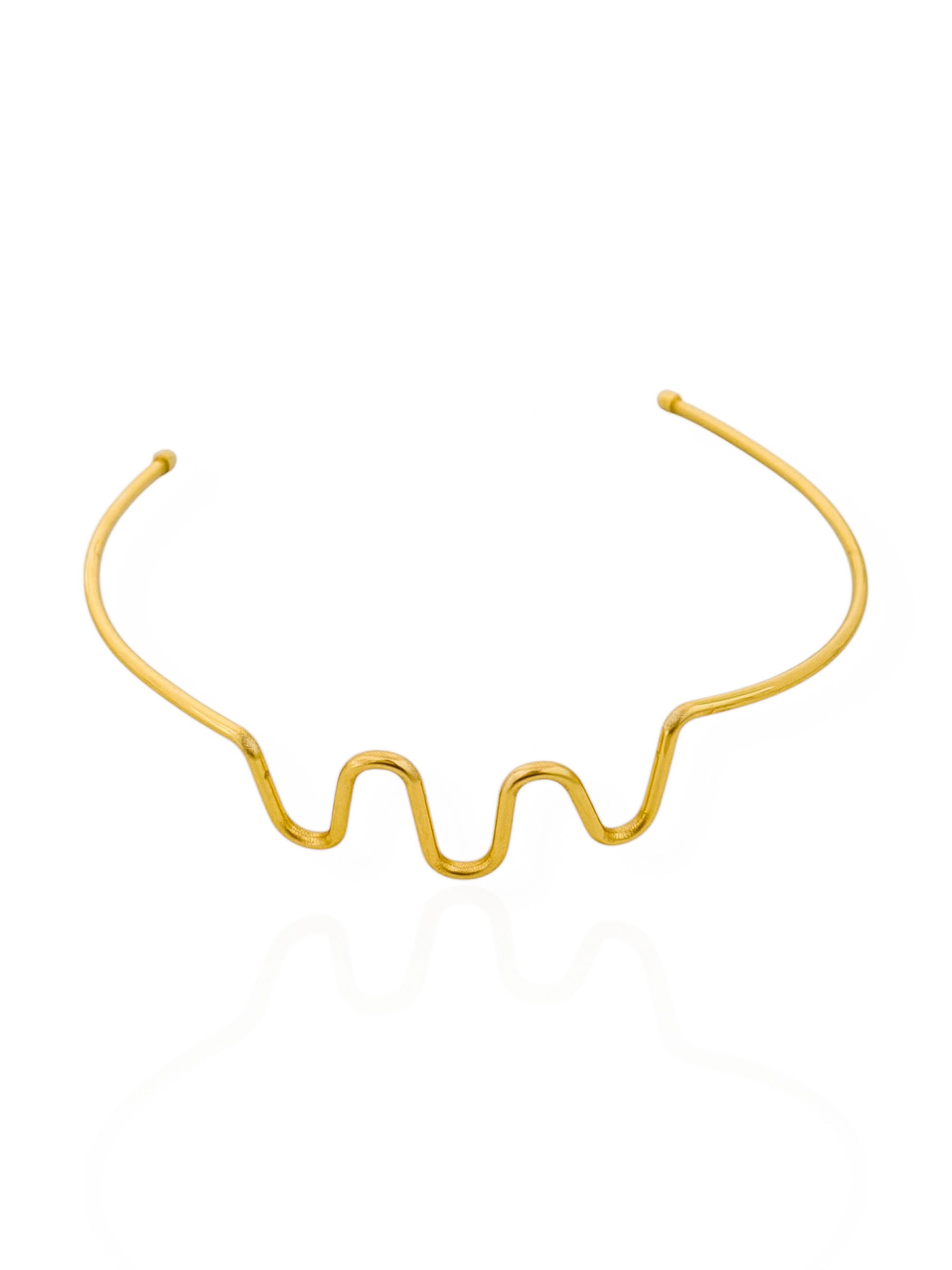 Bracelete de Bíceps Folheado a Ouro 18k e Prata Aro Ondulado