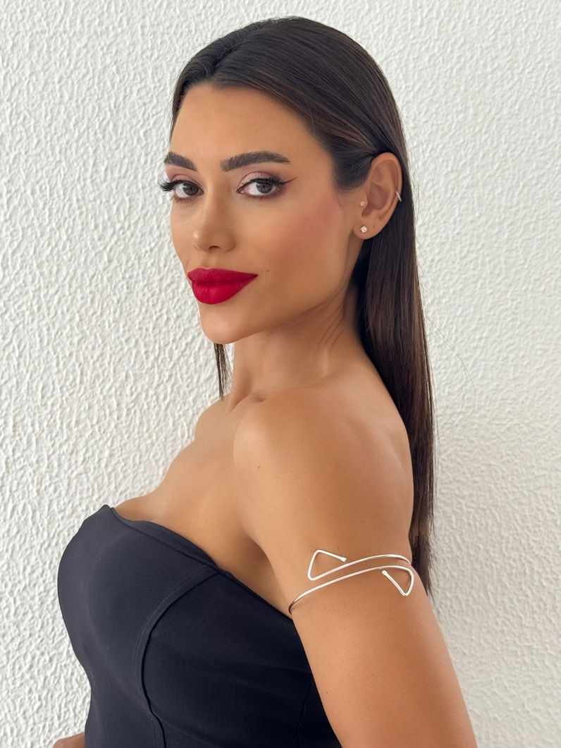 Bracelete de Bíceps Folheado a Ouro 18k e Prata Aro Triangular