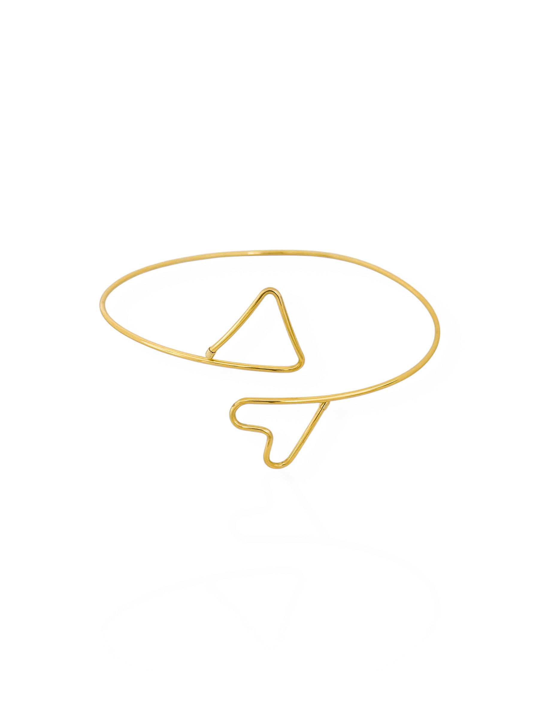 Bracelete de Bíceps Folheado a Ouro 18k e Prata Aro Triangulo e Coração
