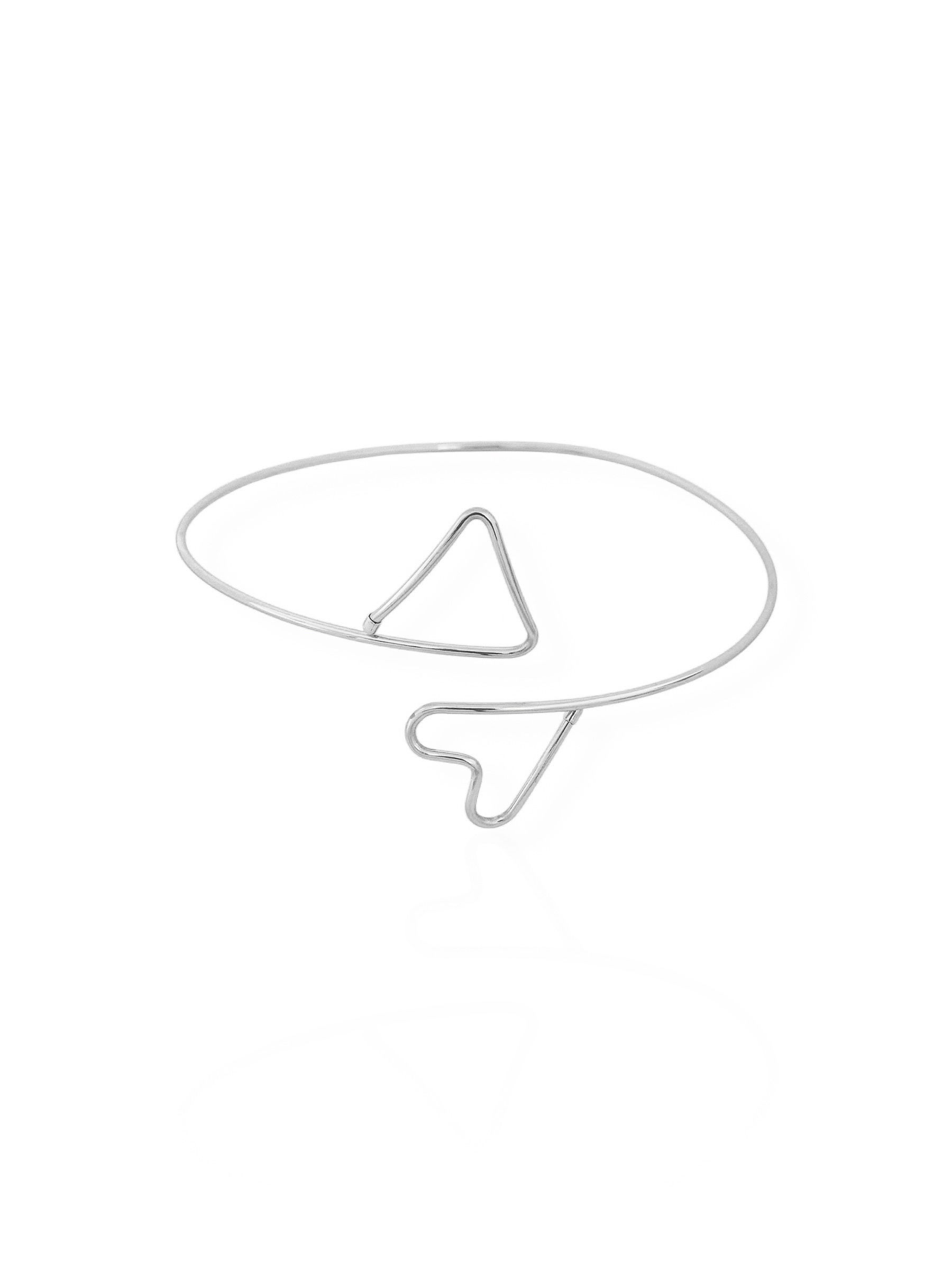 Bracelete de Bíceps Folheado a Ouro 18k e Prata Aro Triangulo e Coração