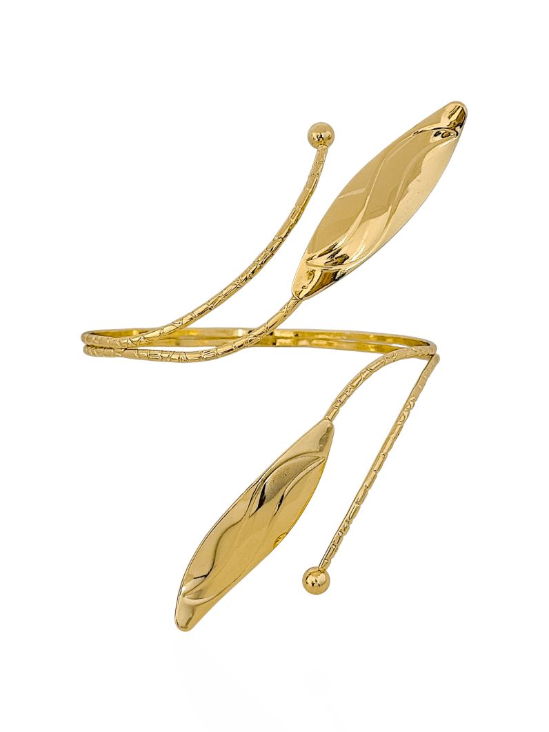 Bracelete de Bíceps Folheado a Ouro 18k e Prata Design Petala Detalhada