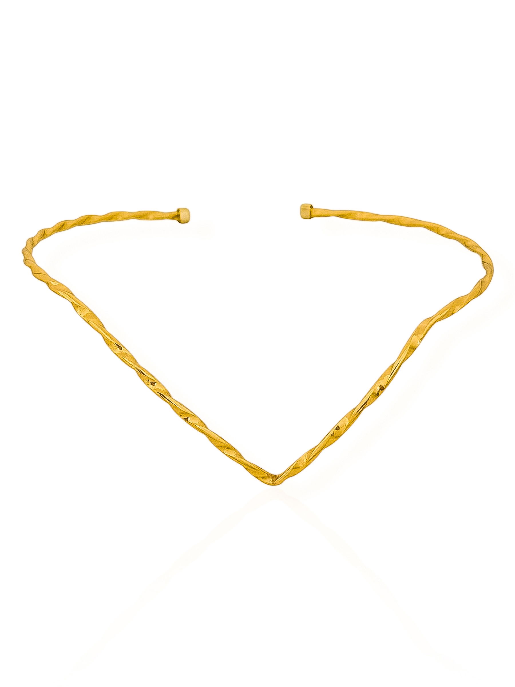 Bracelete de Bíceps Folheado a Ouro 18k e Prata Design V Torcido