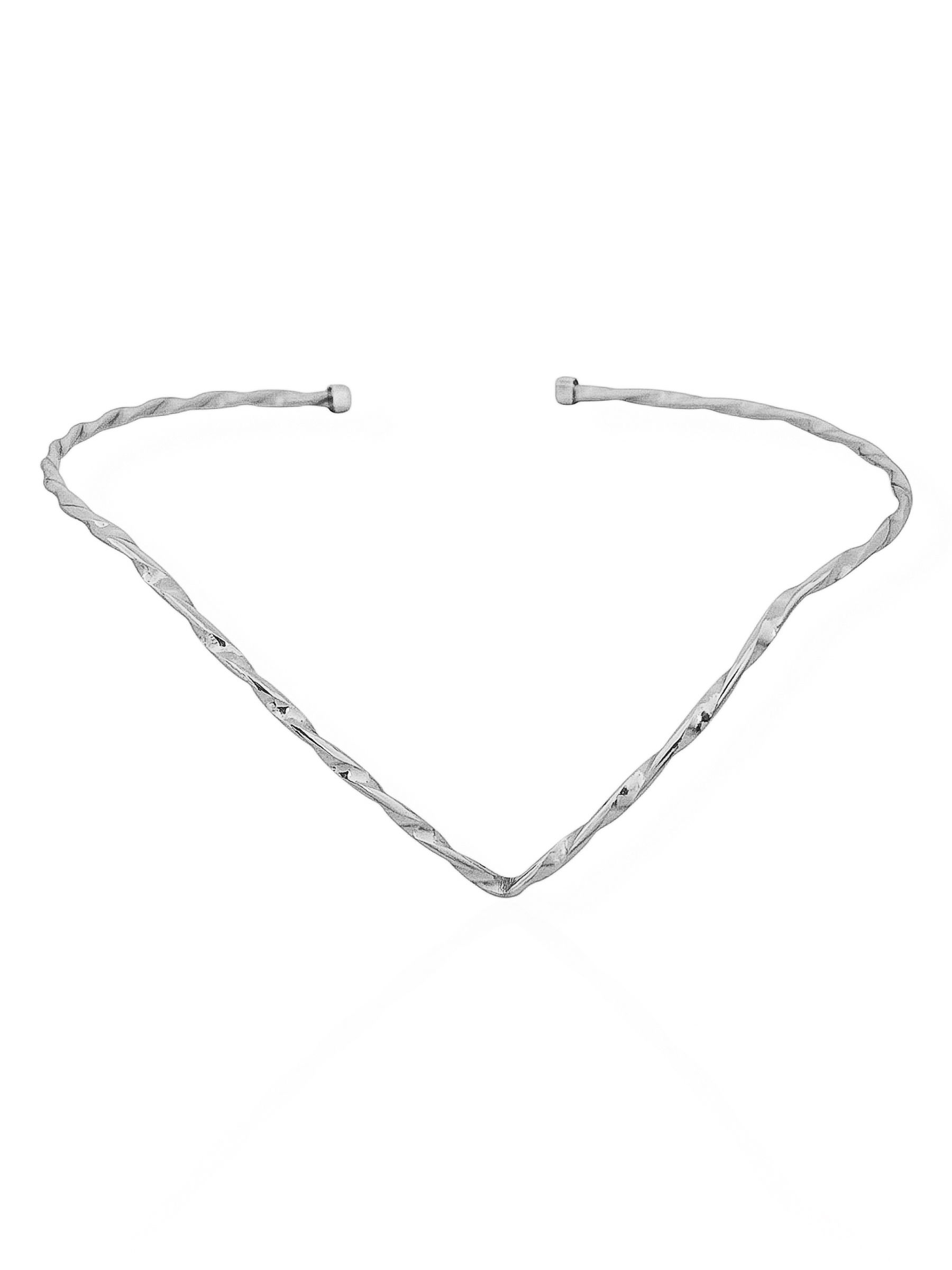 Bracelete de Bíceps Folheado a Ouro 18k e Prata Design V Torcido
