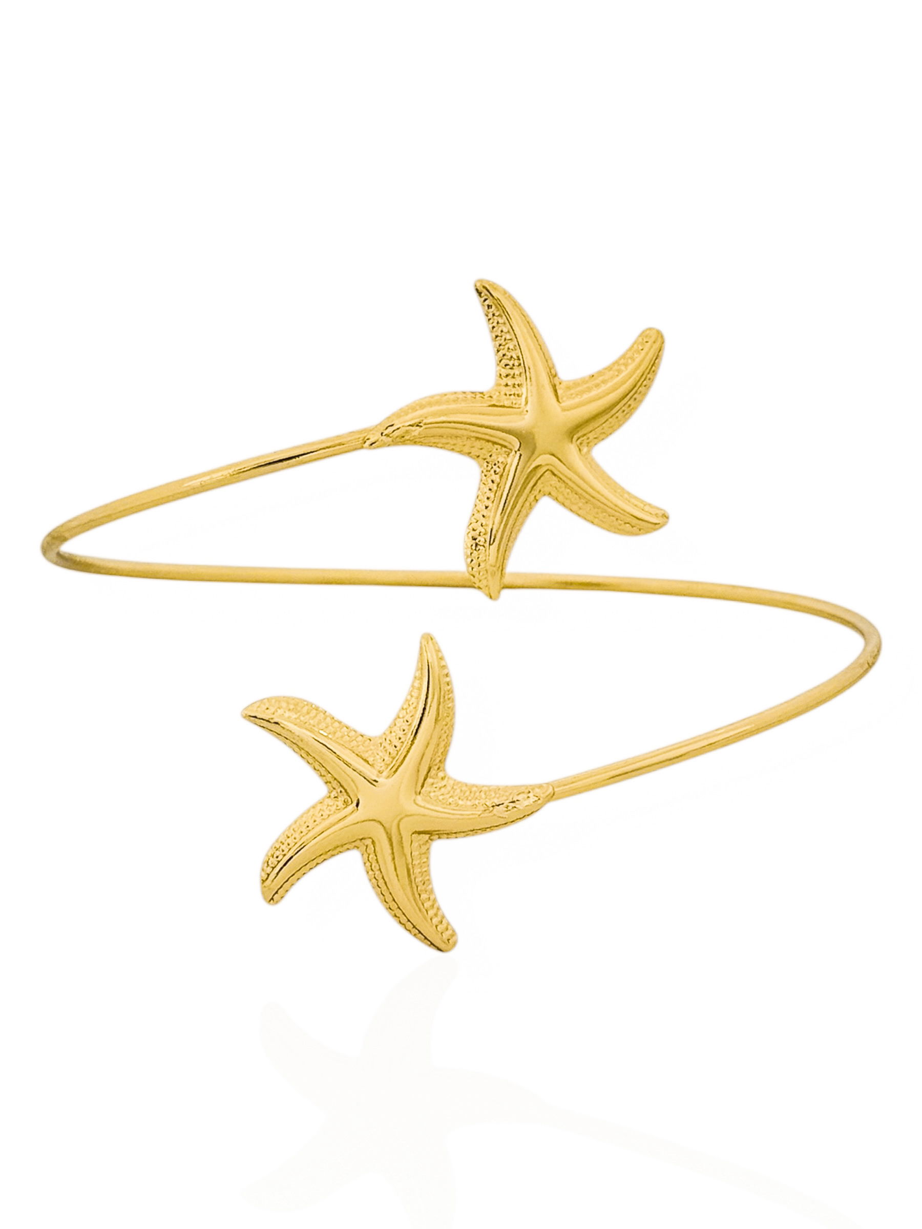 Bracelete de Bíceps Folheado a Ouro 18k e Prata Estrela do Mar Texturizada