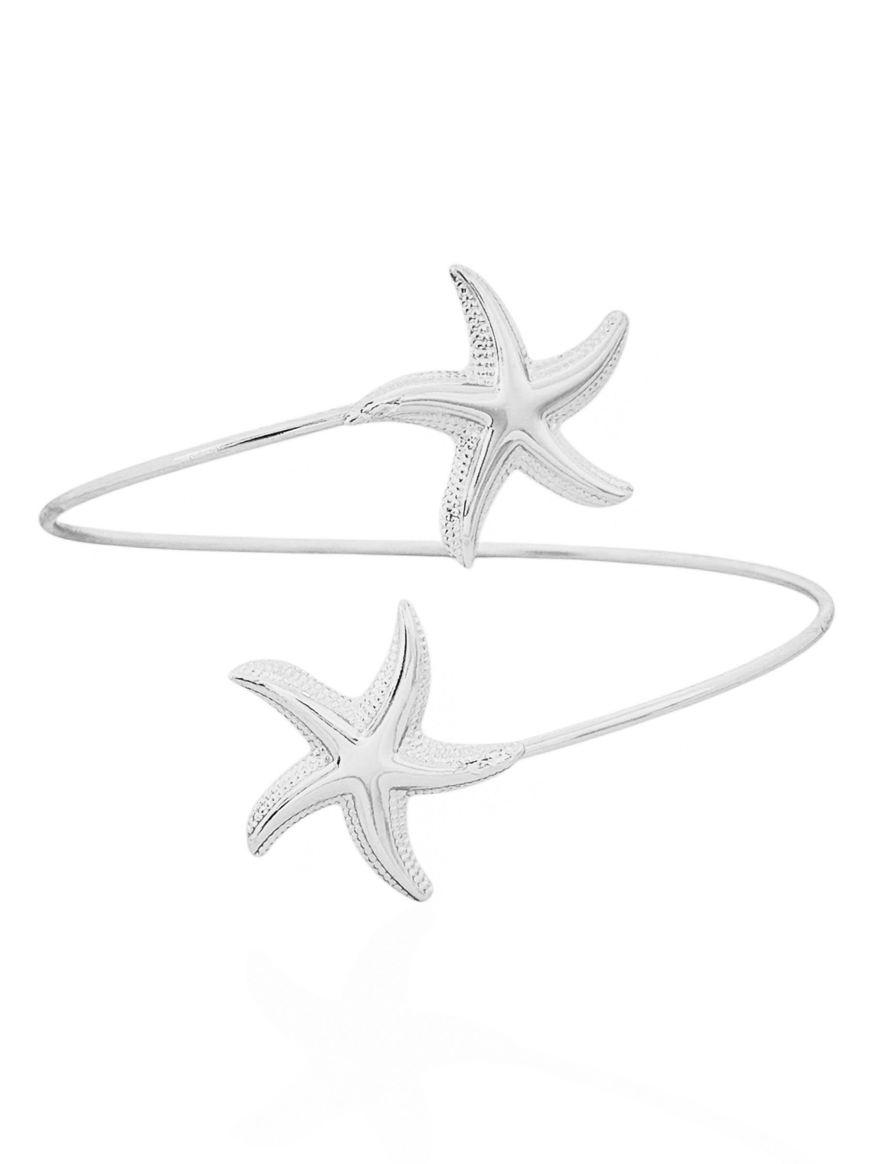 Bracelete de Bíceps Folheado a Ouro 18k e Prata Estrela do Mar Texturizada