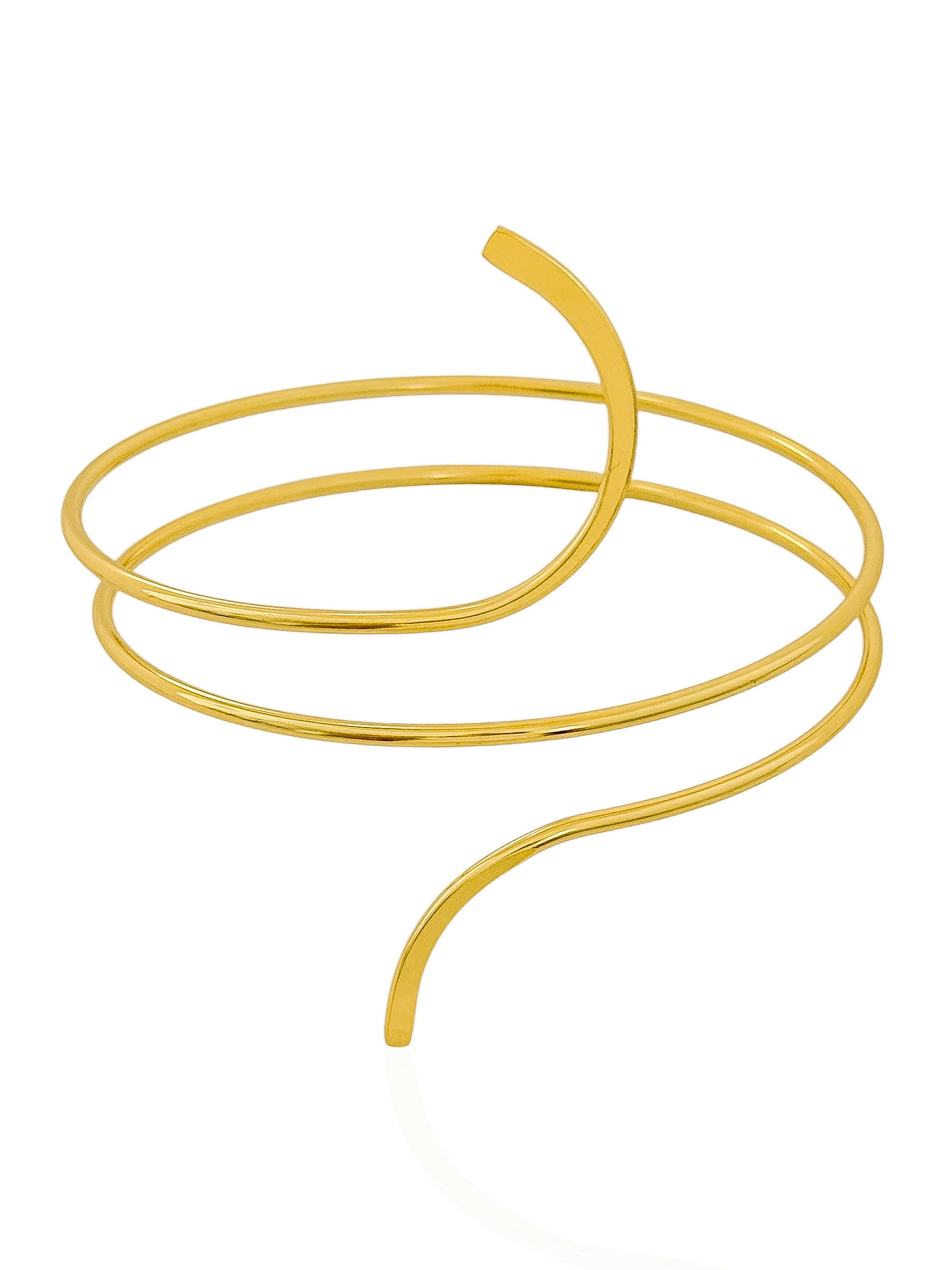 Bracelete de Bíceps Folheado a Ouro 18k e Prata Fio Liso