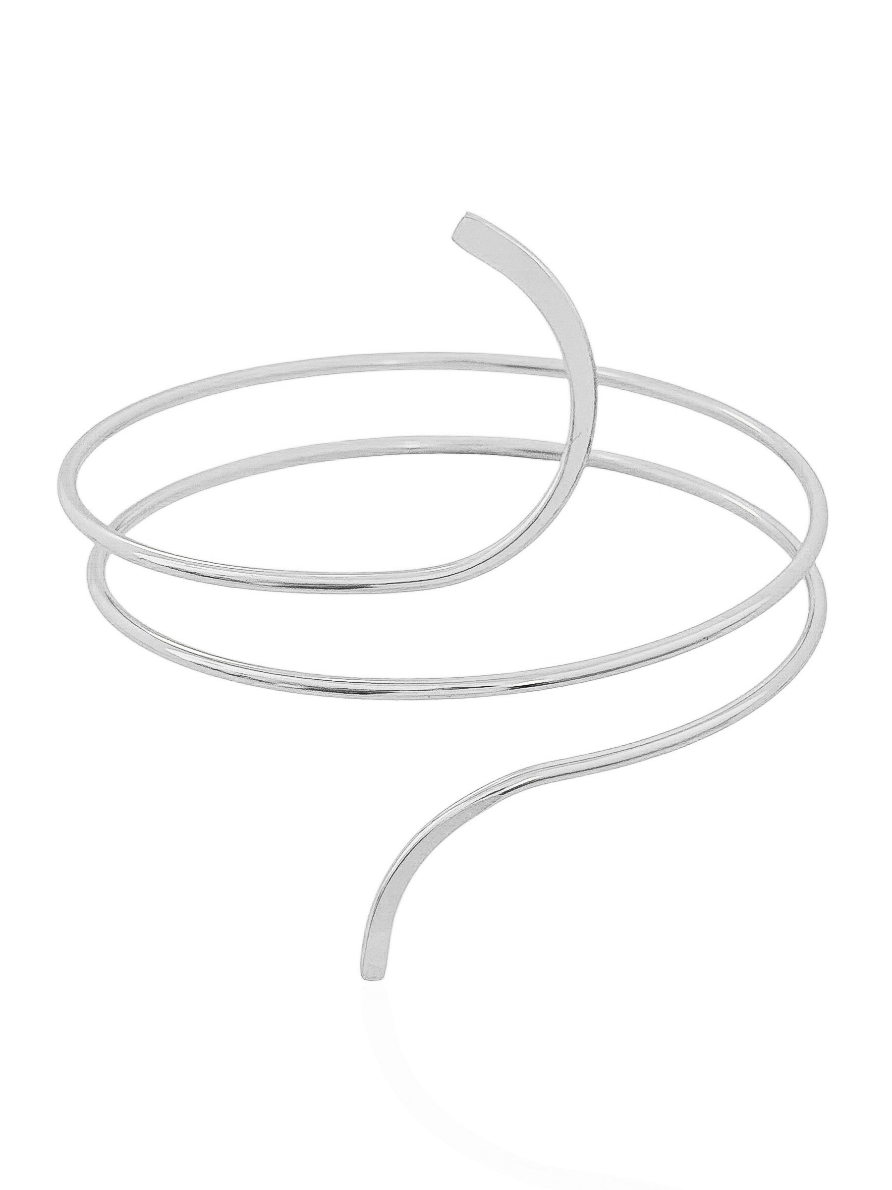 Bracelete de Bíceps Folheado a Ouro 18k e Prata Fio Liso