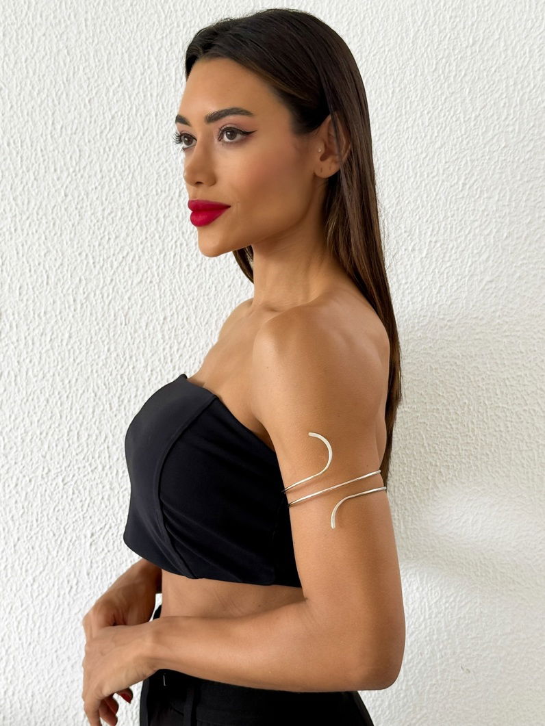 Bracelete de Bíceps Folheado a Ouro 18k e Prata Fio Liso
