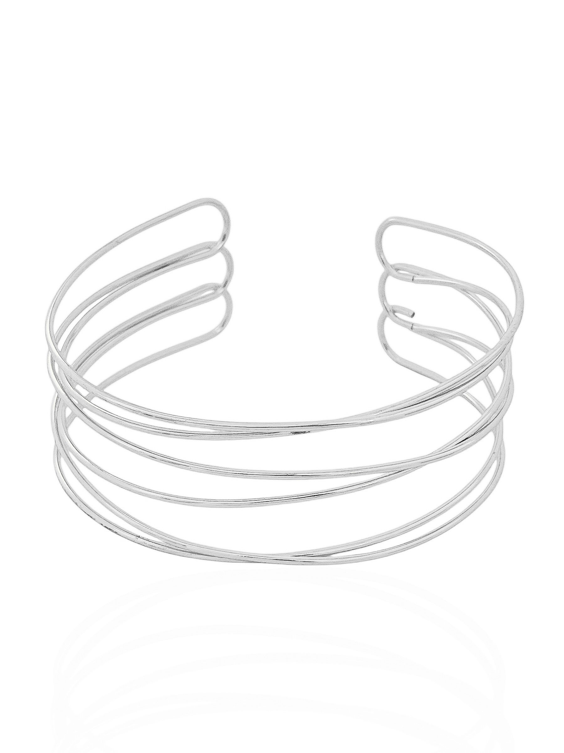 Bracelete de Bíceps Folheado a Ouro 18k e Prata Fios Onduladas
