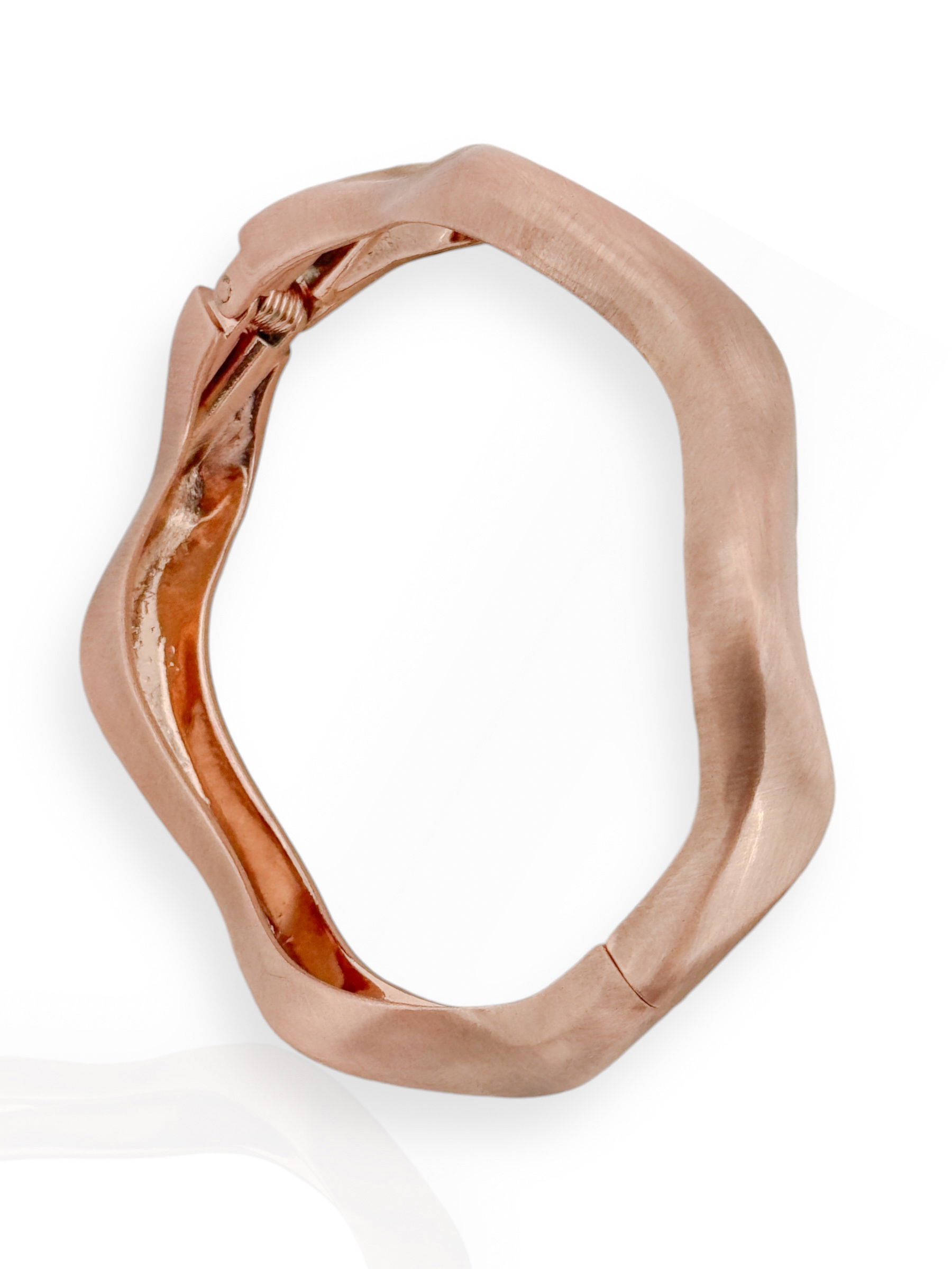 Bracelete Folheado a Ouro 18k, Prata e Rose Ondulado Jateado