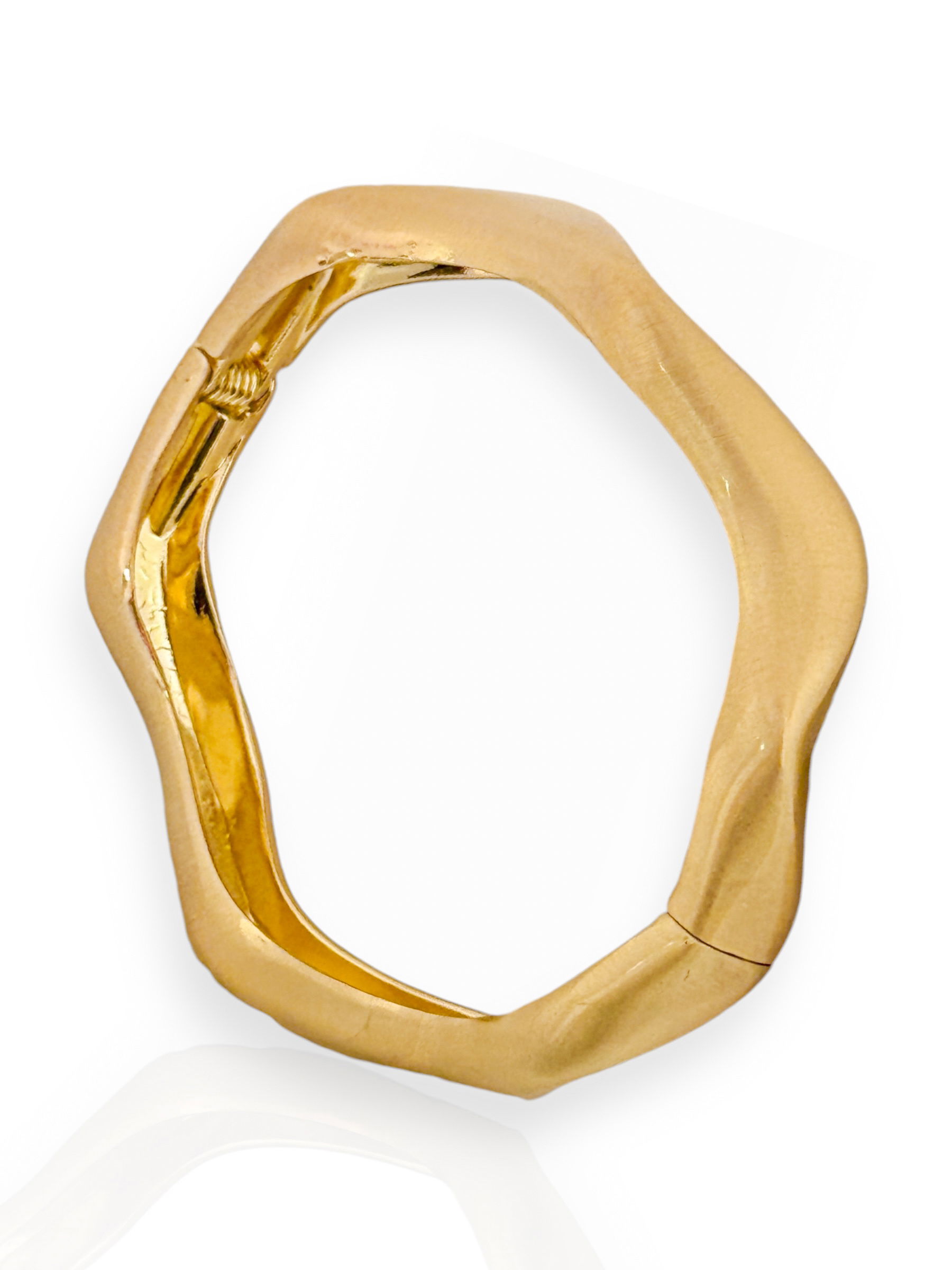 Bracelete Folheado a Ouro 18k, Prata e Rose Ondulado Jateado