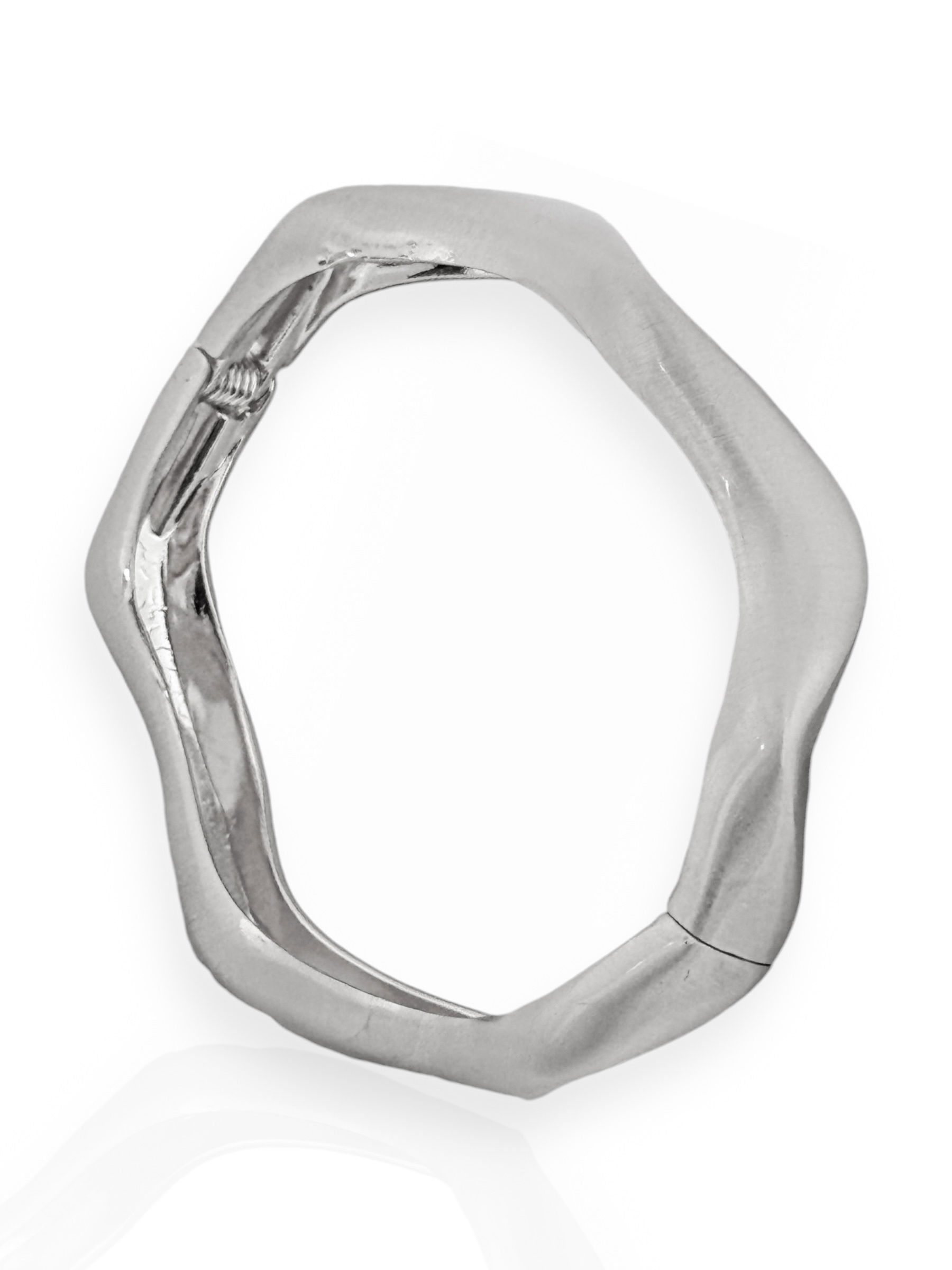 Bracelete Folheado a Ouro 18k, Prata e Rose Ondulado Jateado