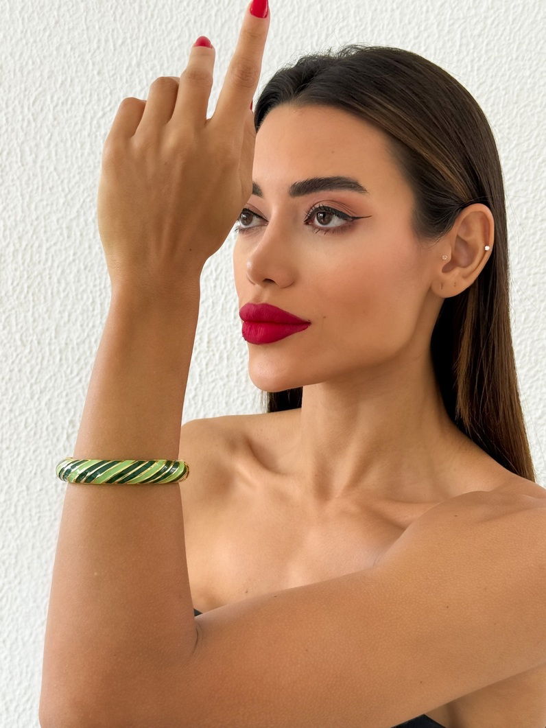 Bracelete Folheado a Ouro 18k Color Resinado