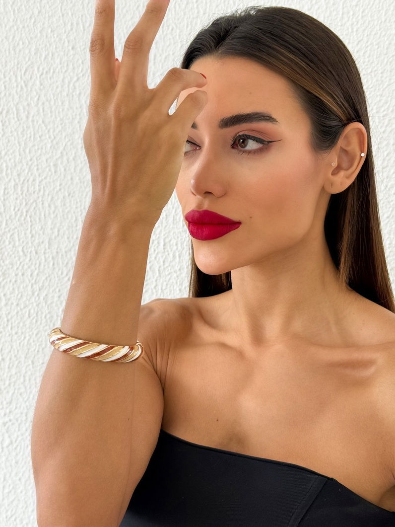 Bracelete Folheado a Ouro 18k Color Resinado